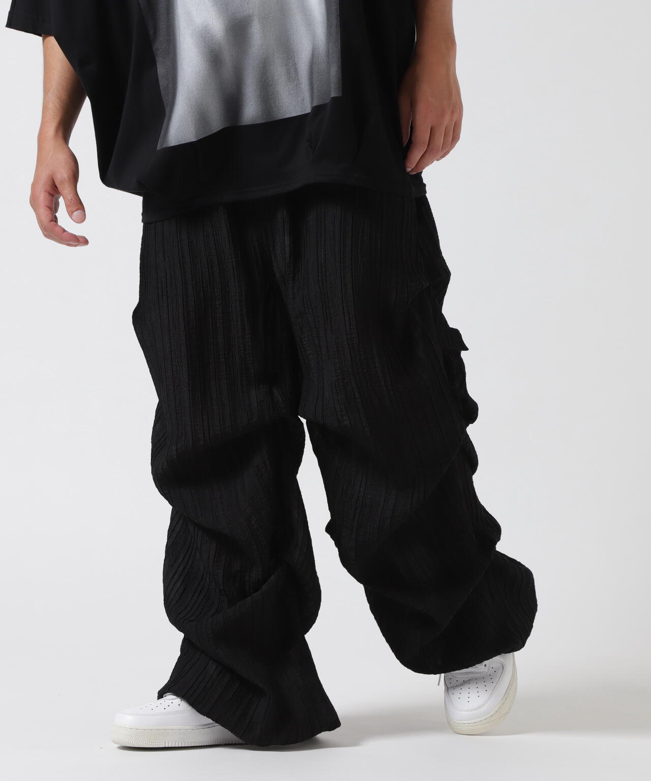 A.F ARTEFACT/エーエフ・アーティファクト/SHEER YORYU TUCK BAGGY PANTS