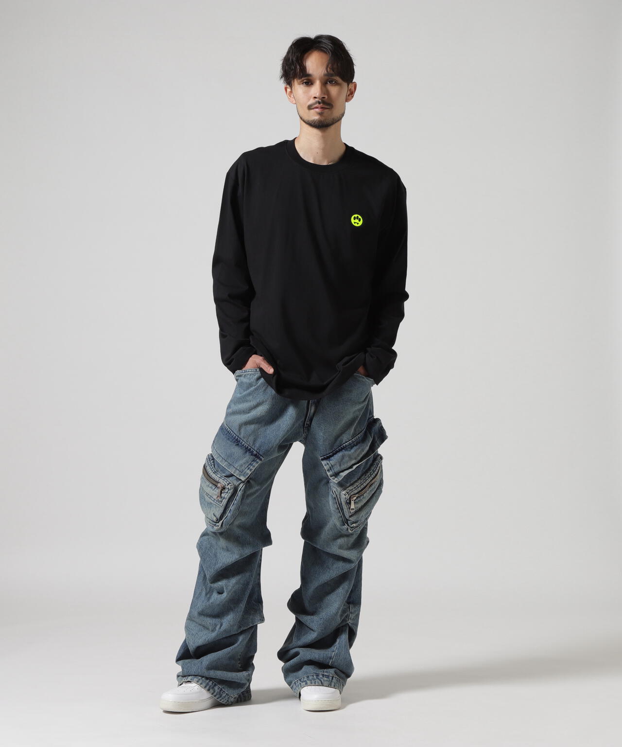 A.F ARTEFACT/エーエフ・アーティファクト/DENIM CARGO TUCK BAGGY PANTS
