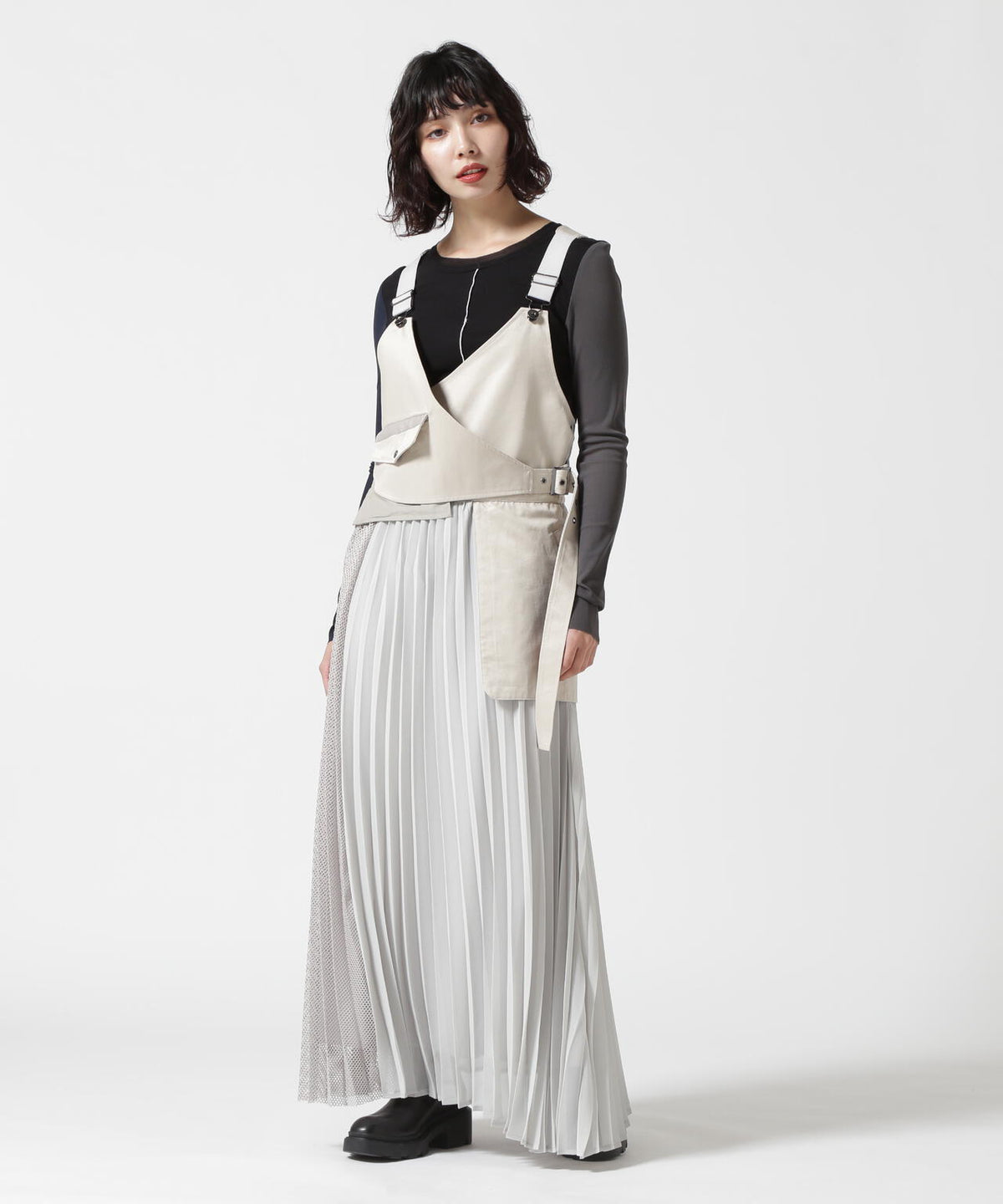 AULA AILA/アウラアイラ/DENIM COMBINATION JUMPER SKIRT