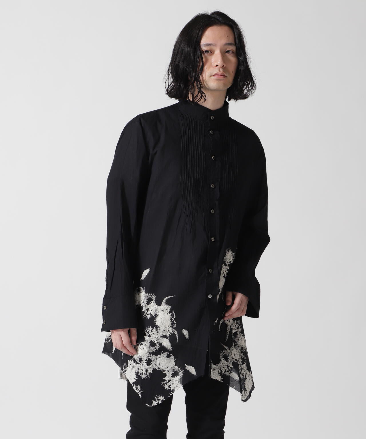 KMRii/ケムリ/別注Stand Collar Layer Shirt