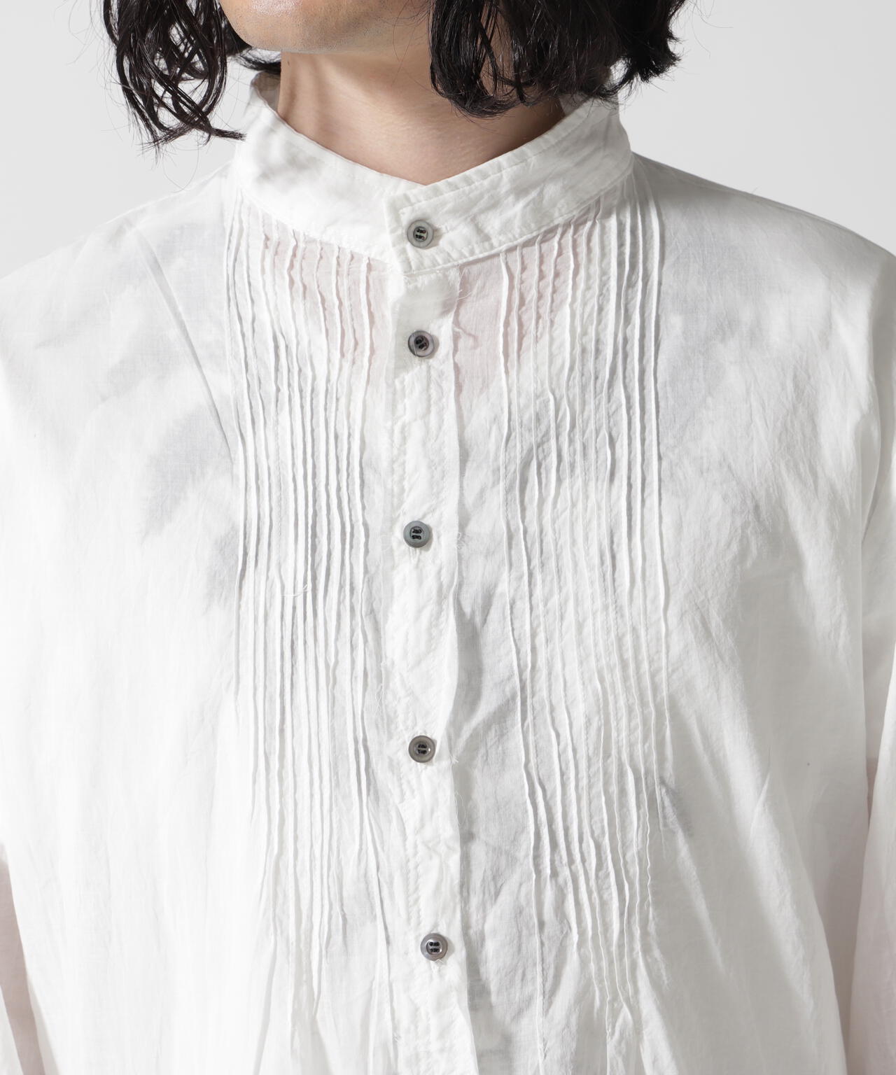 KMRii/ケムリ/別注Stand Collar Layer Shirt