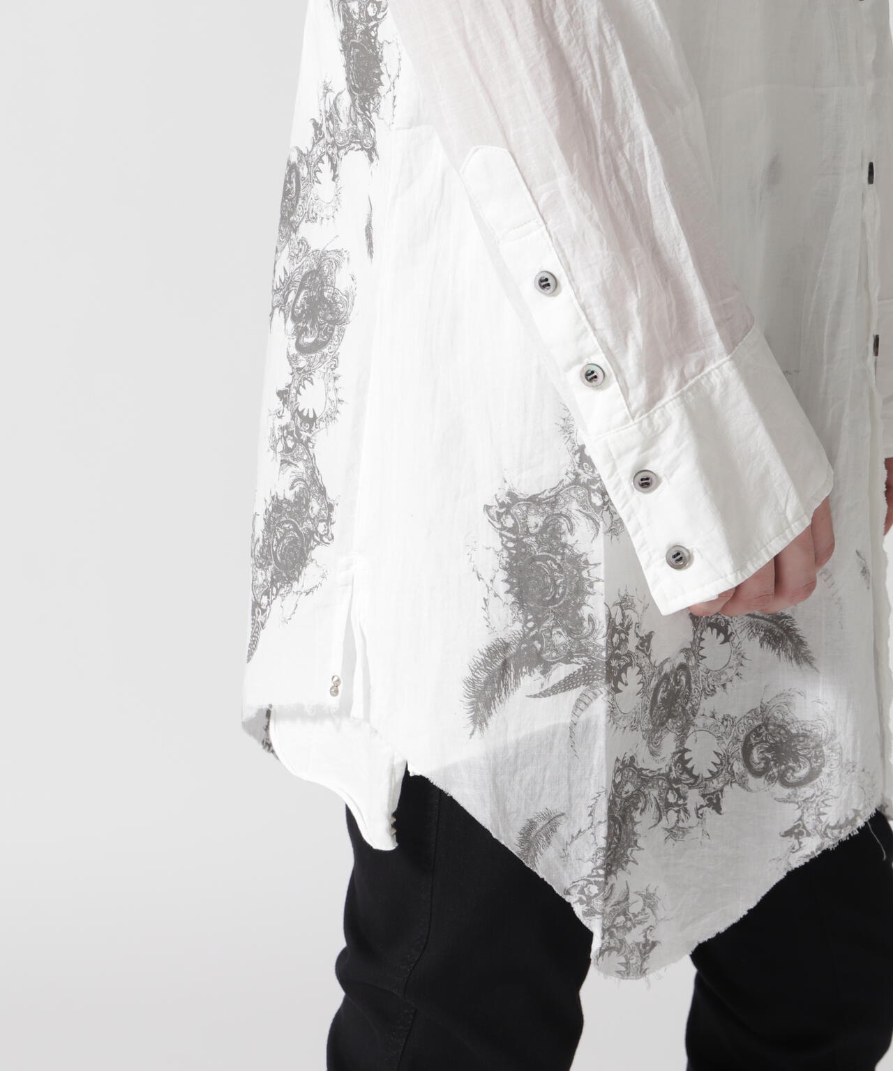 KMRii/ケムリ/別注Stand Collar Layer Shirt