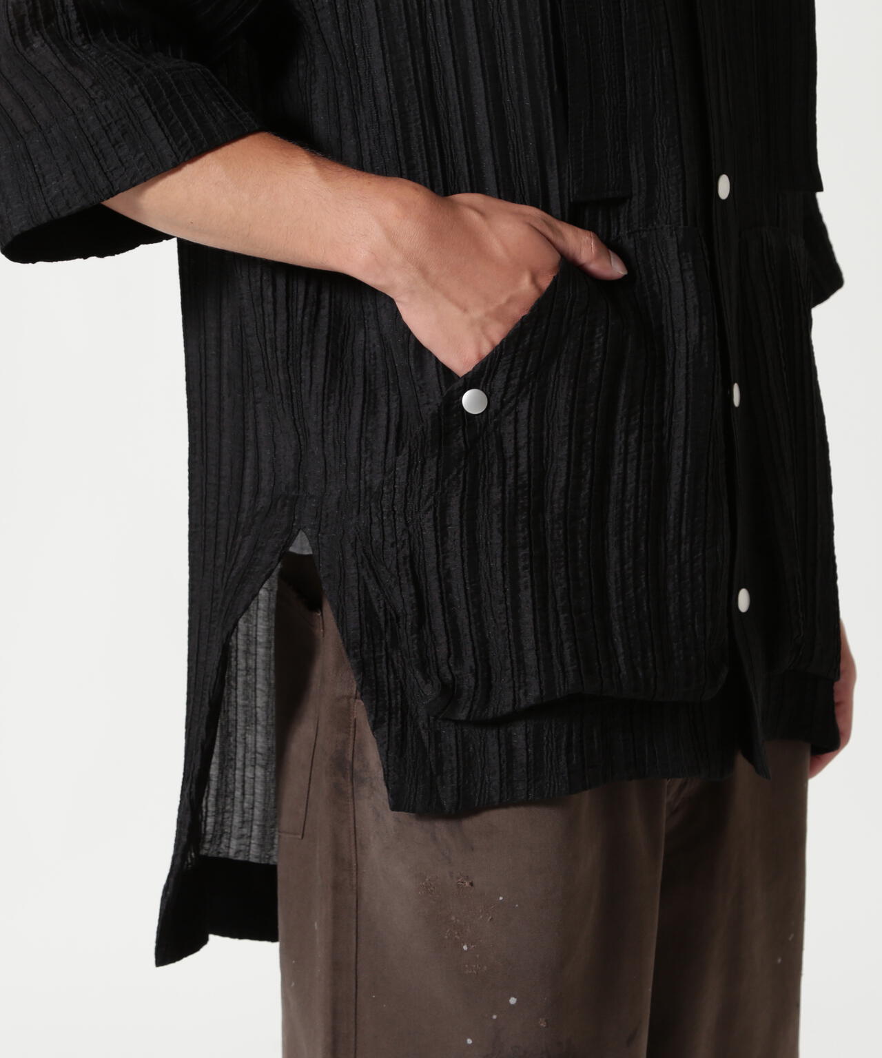 A.F ARTEFACT/エーエフ・アーティファクト/SHEER YO-RYU HOODIE SHIRT