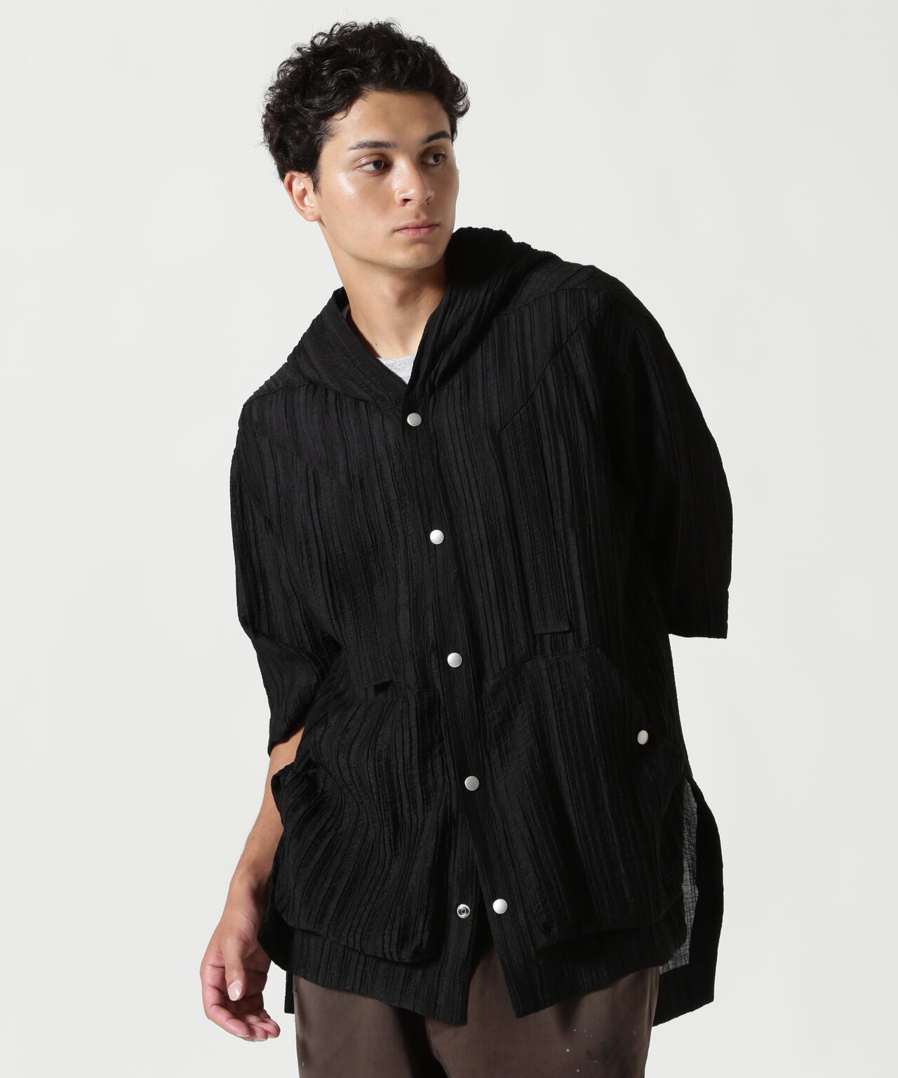 A.F ARTEFACT/エーエフ・アーティファクト/SHEER YO-RYU HOODIE SHIRT