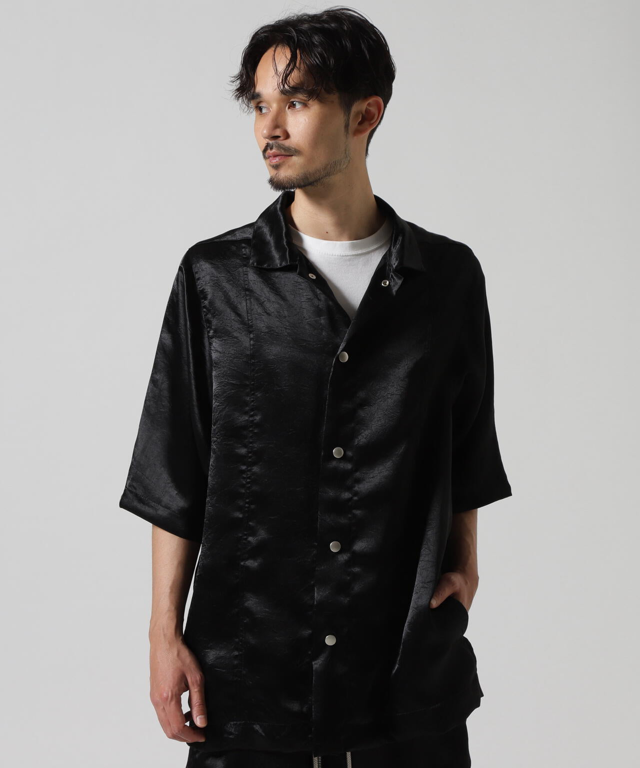 A.F ARTEFACT/エーエフ・アーティファクト/SATIN HALF SLEEVE SHIRTS