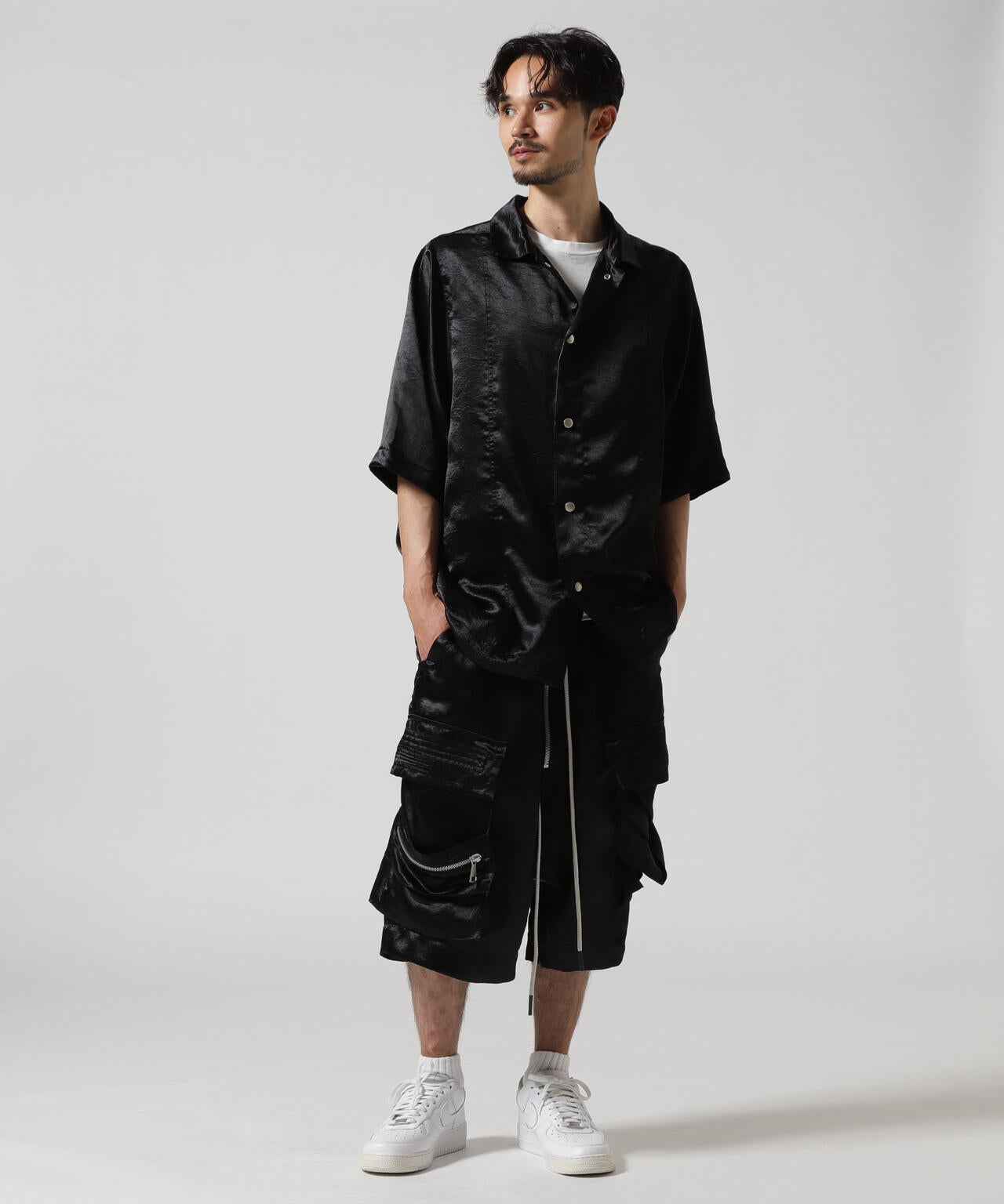 A.F ARTEFACT/エーエフ・アーティファクト/SATIN HALF SLEEVE SHIRTS