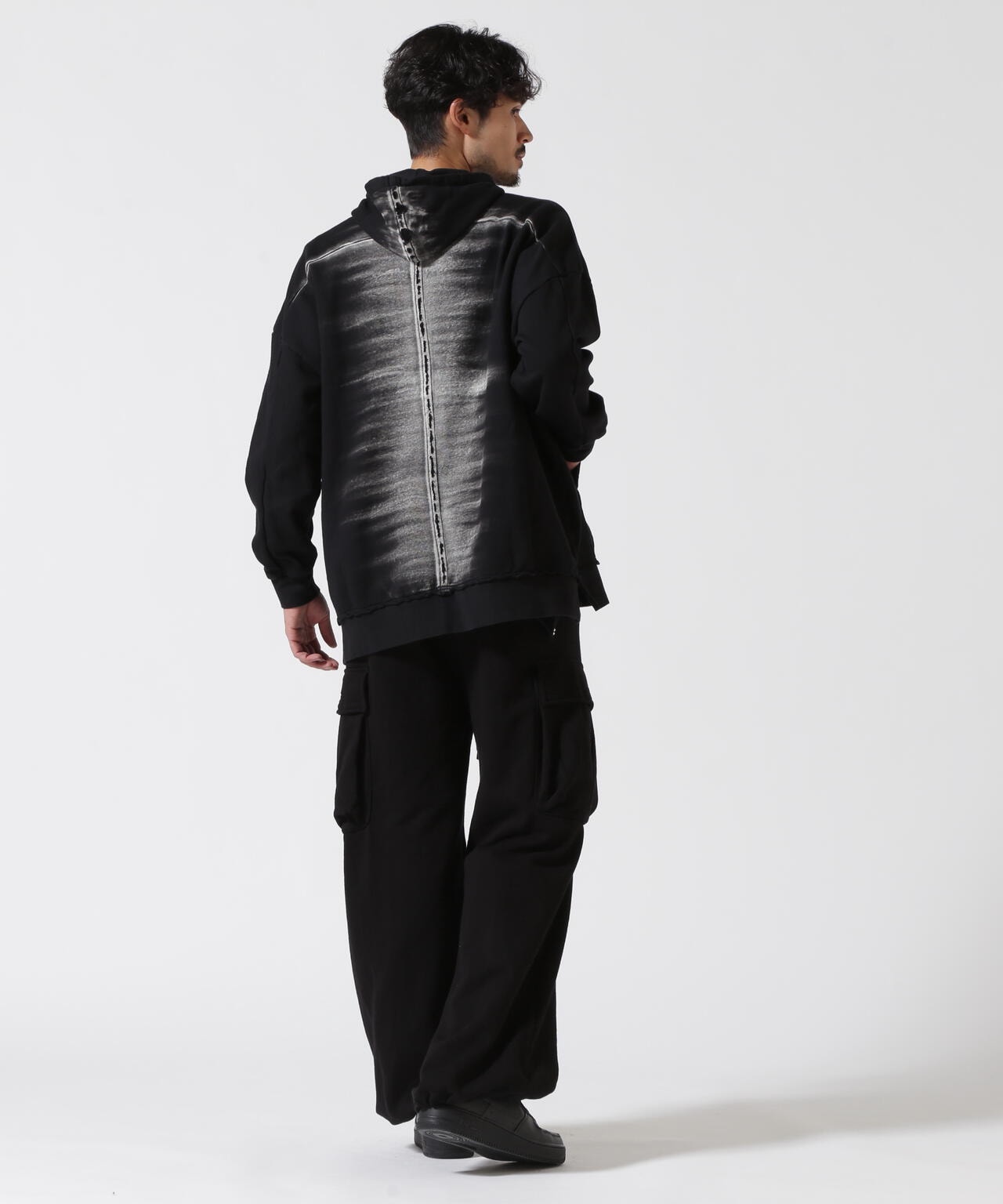 KMRii/ケムリ/BlackShadow Hooded Pullover/LS