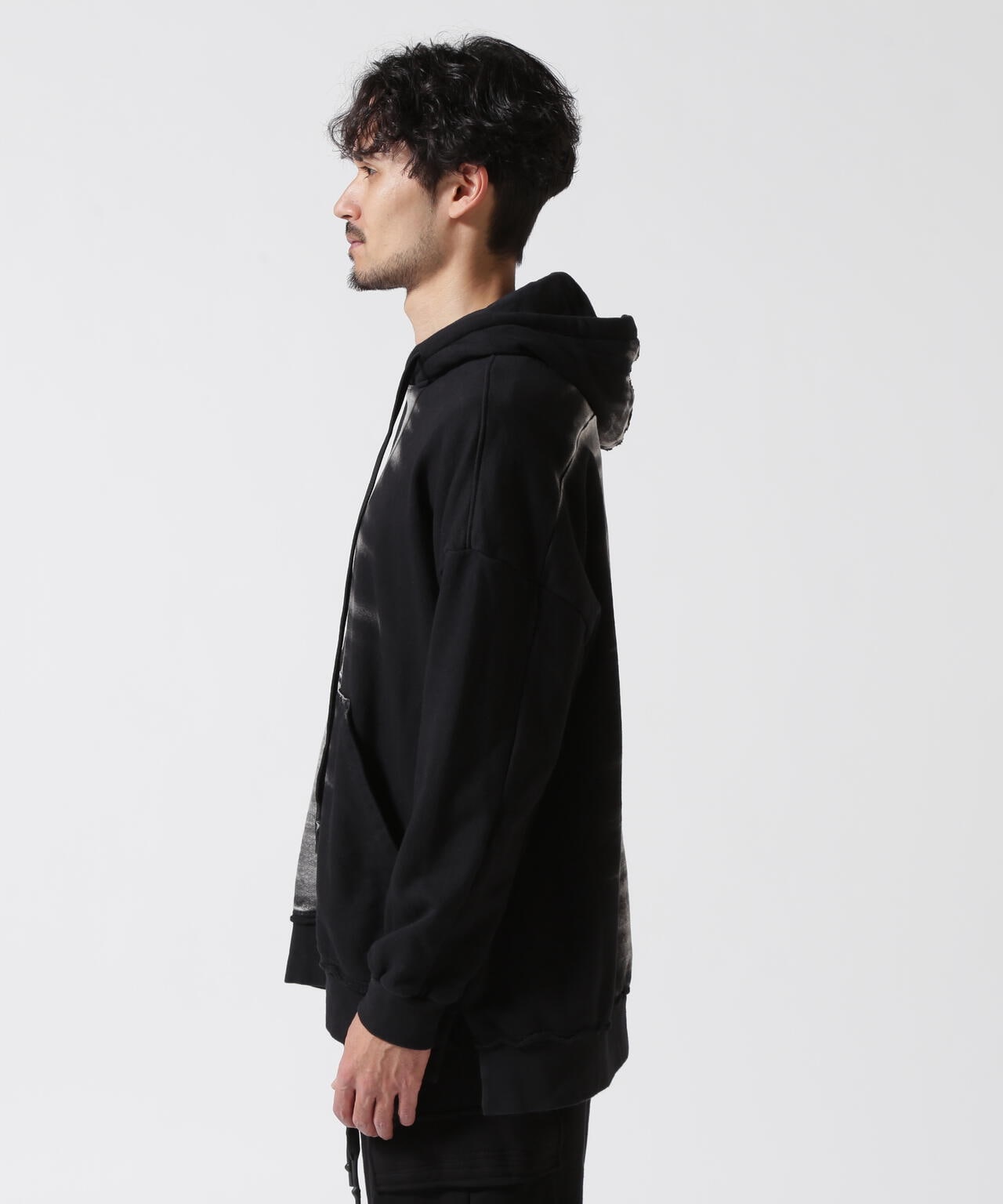 KMRii/ケムリ/BlackShadow Hooded Pullover/LS