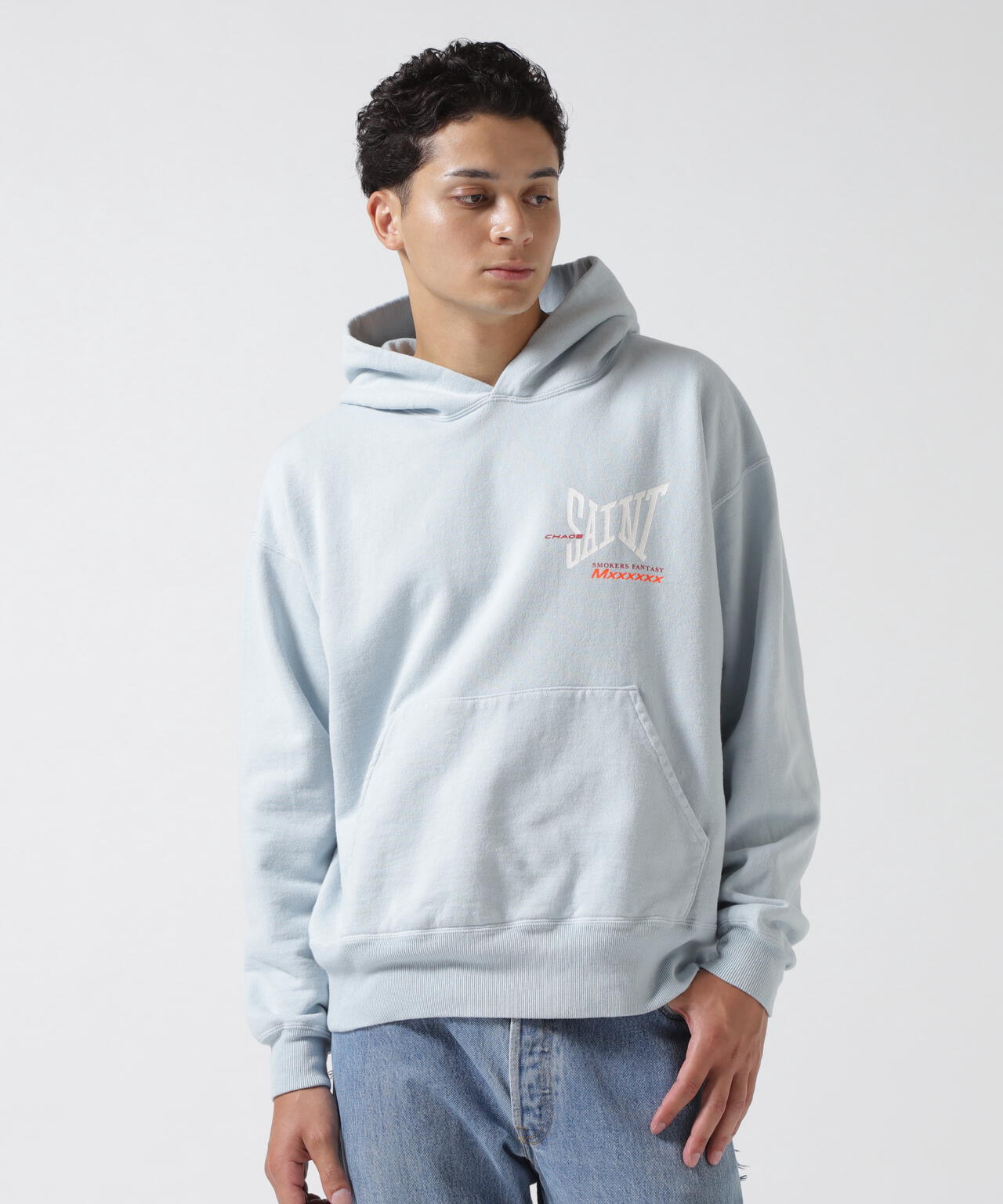 SAINT MICHAEL/セントマイケル/HOODIE RIBON SAINT BLUE