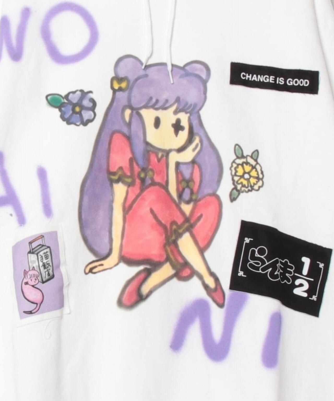 【guernika×らんま1/2】らんま1/2 Paint Hoodie / シャンプー