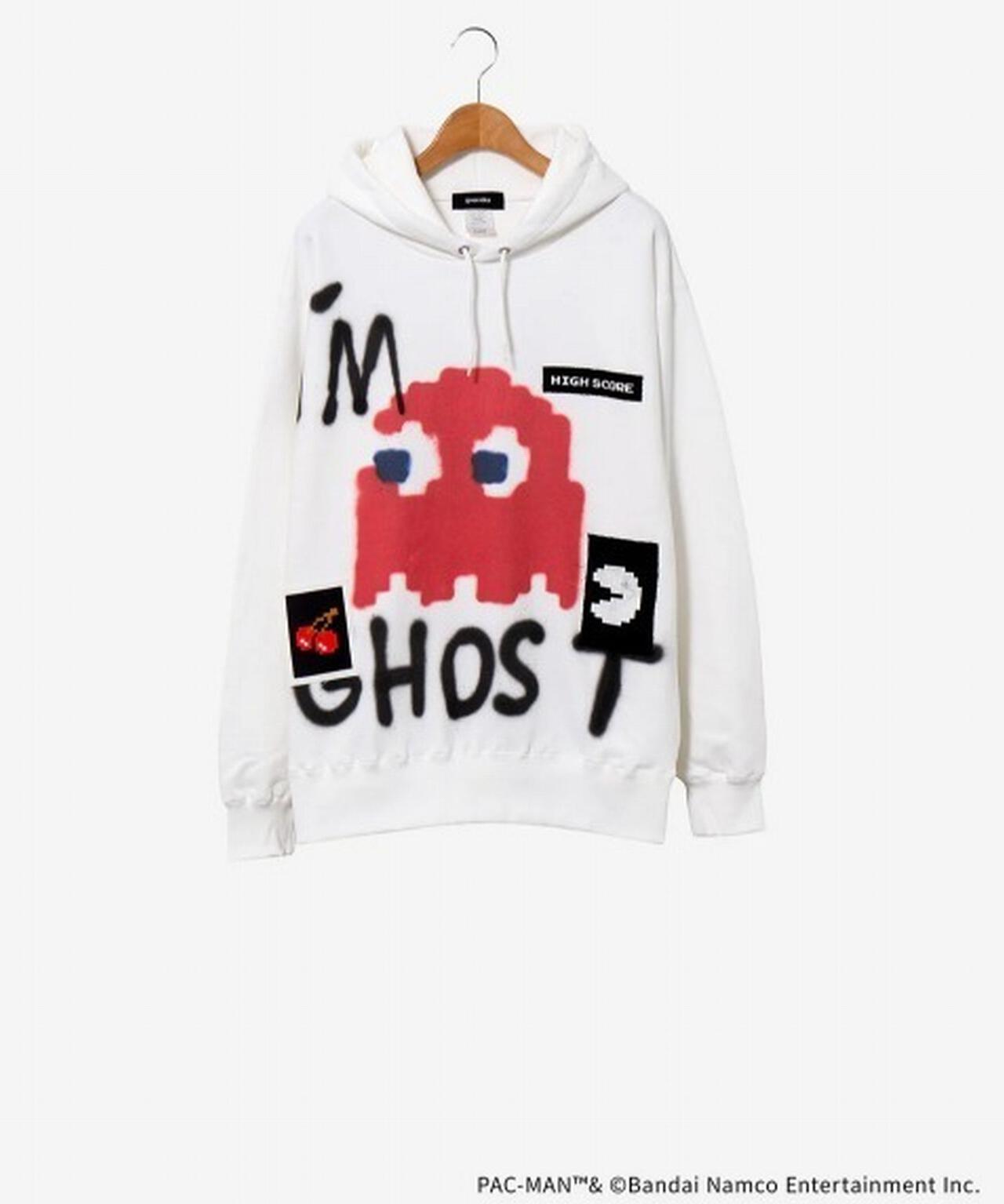 【GUERNIKA×パックマン】PAC-MAN PAINT HOODIE / GHOST