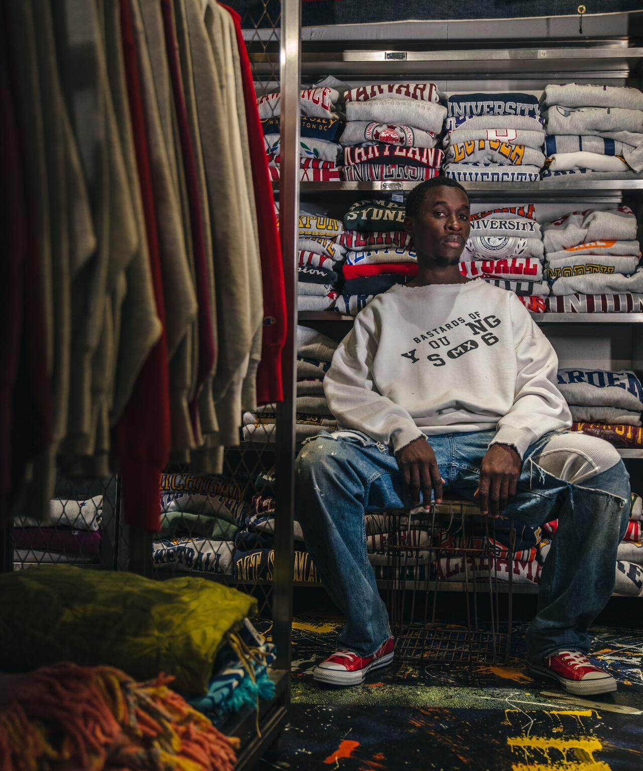 SAINT MICHAEL/セントマイケル/BJ_CREW NECK SWEAT/YOUNG