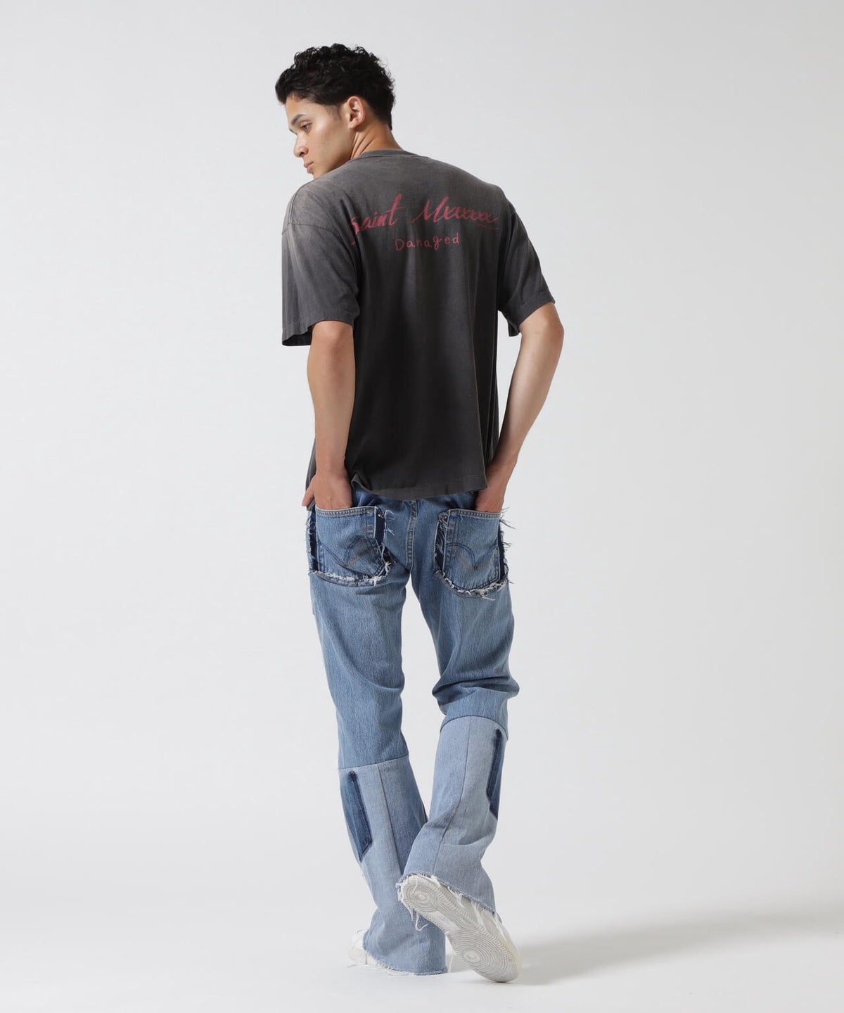 SAINT MICHAEL/セントマイケル/SS TEE DAMAGED BLACK