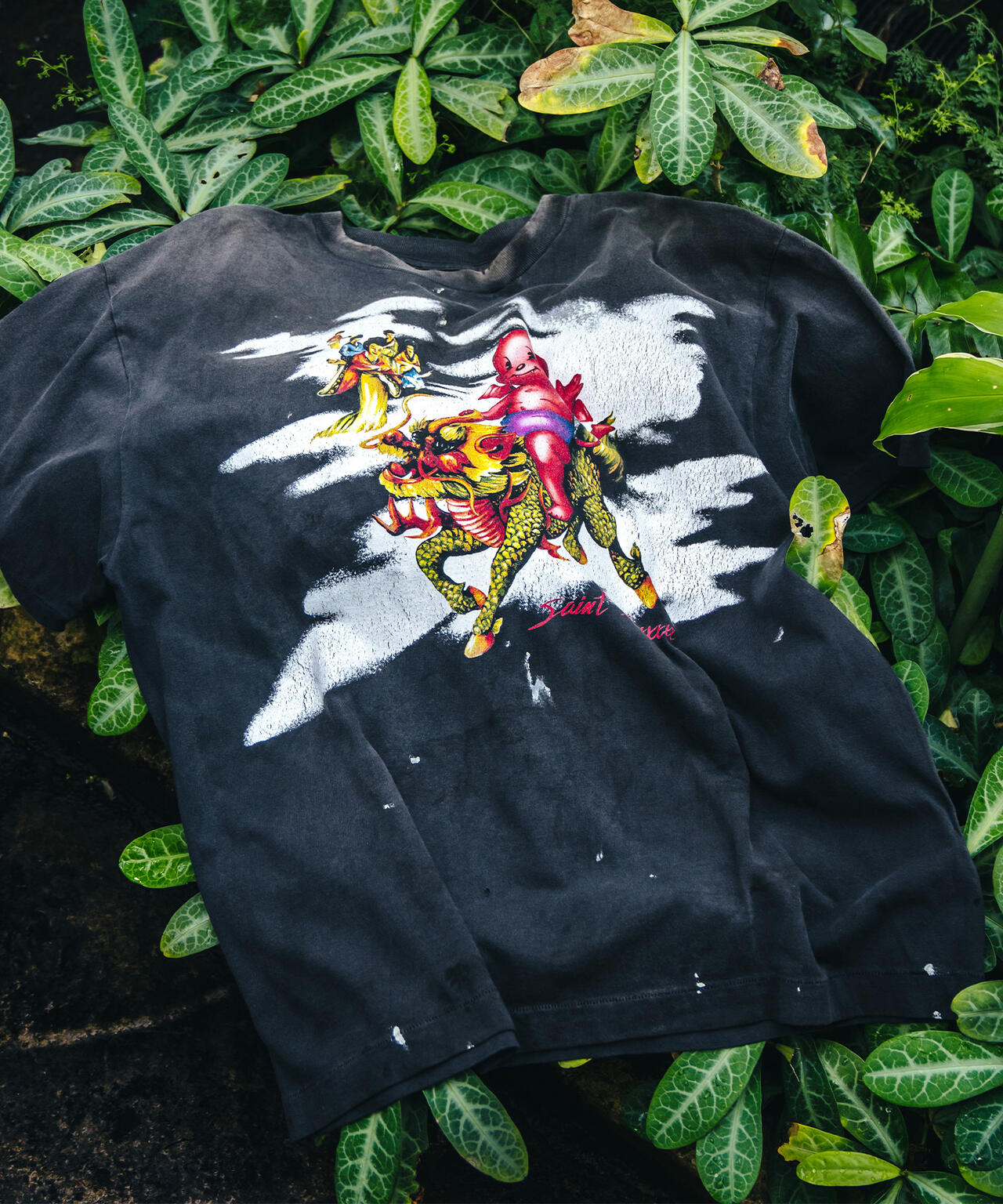 SAINT MICHAEL/セントマイケル/SS TEE DAMAGED BLACK