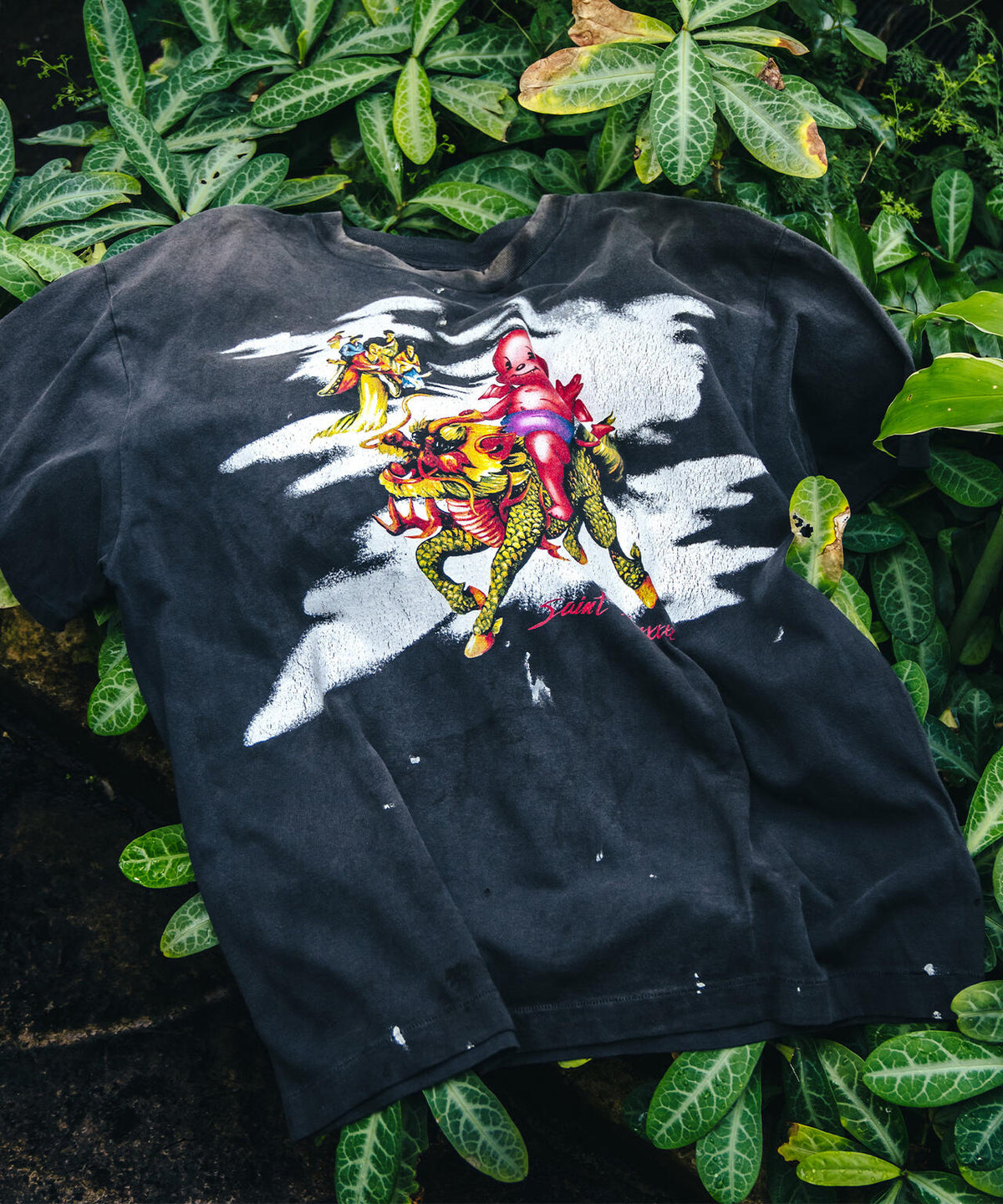 SAINT MICHAEL/セントマイケル/SS TEE DAMAGED BLACK