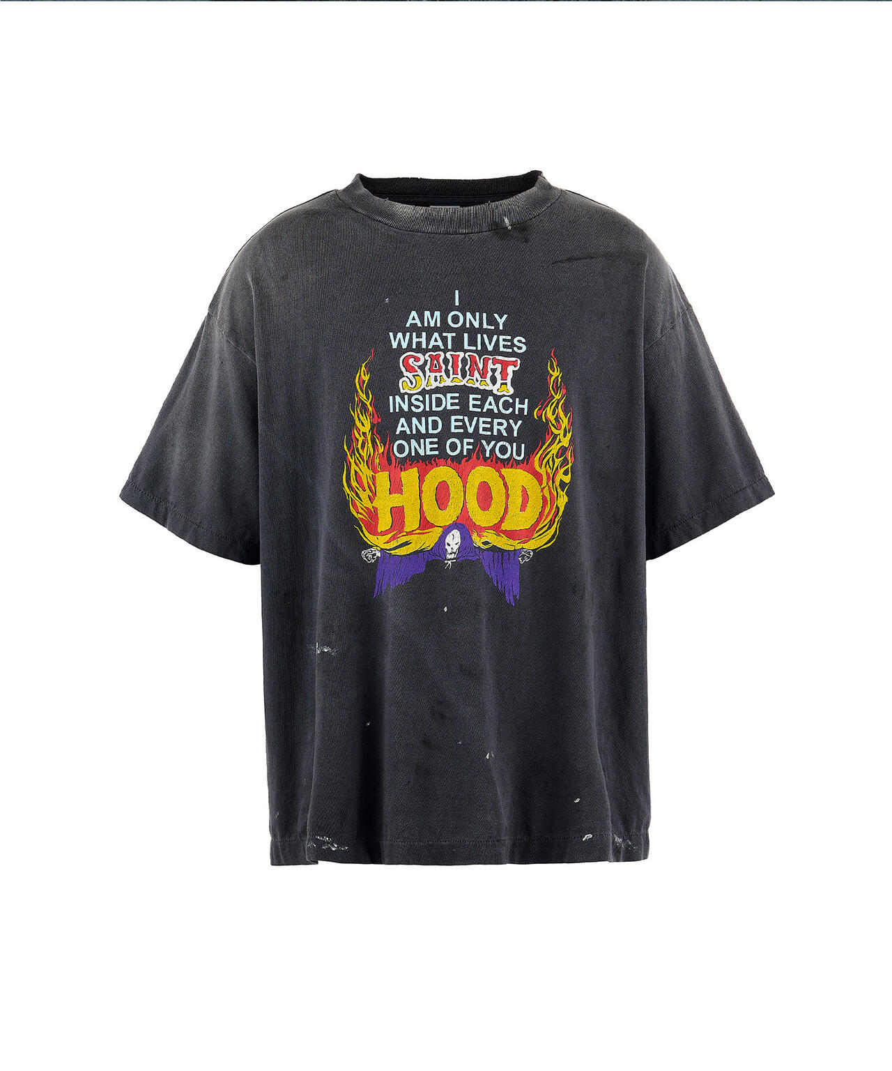 SAINT MICHAEL/セントマイケル/NH SS TEE STHD.HOOD BLACK