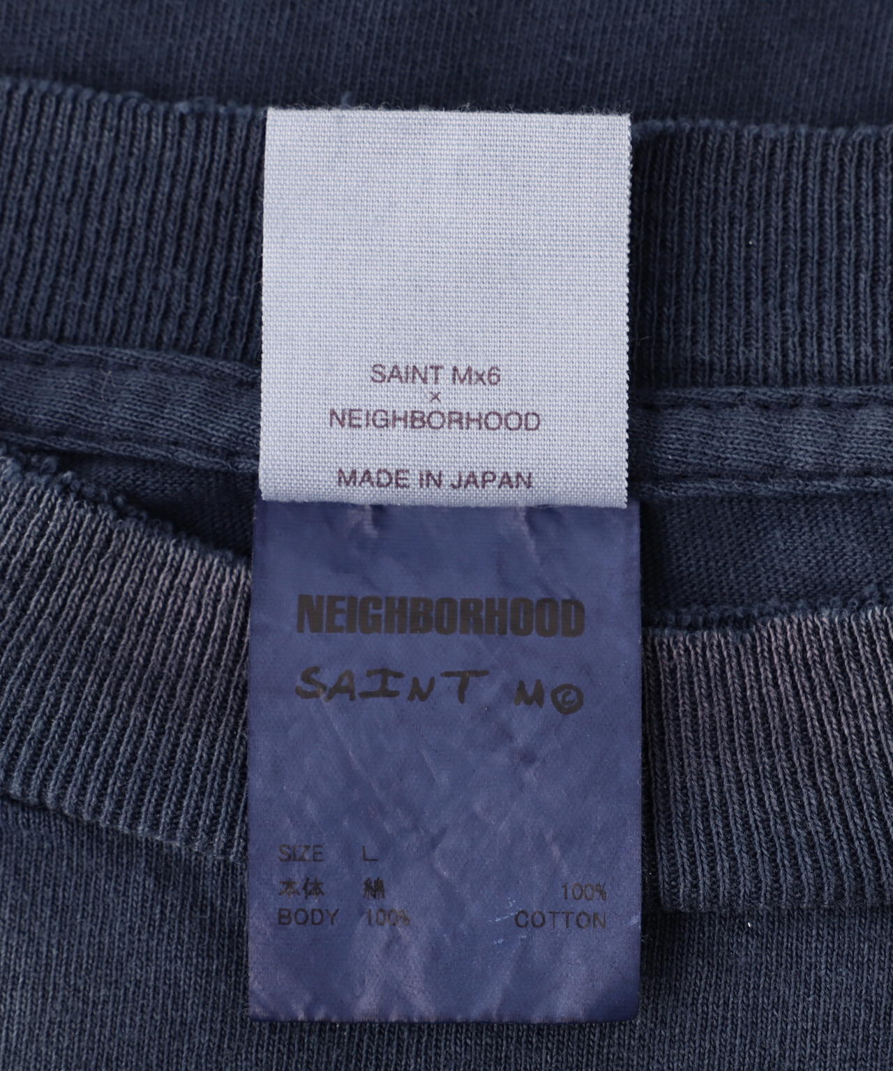 SAINT MICHAEL/セントマイケル/NH_SS TEE STHD.SAINTNBHD NAVY