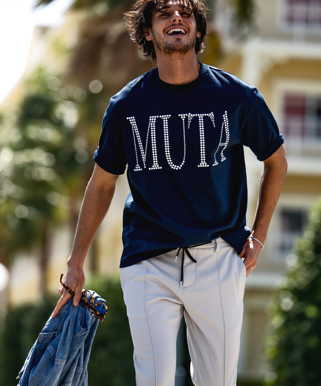 muta MARINE/ムータ マリン/別注メタルロゴ スムースTシャツ