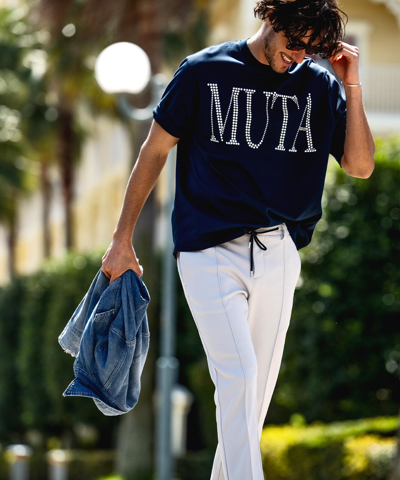 muta MARINE/ムータ マリン/別注メタルロゴ スムースTシャツ