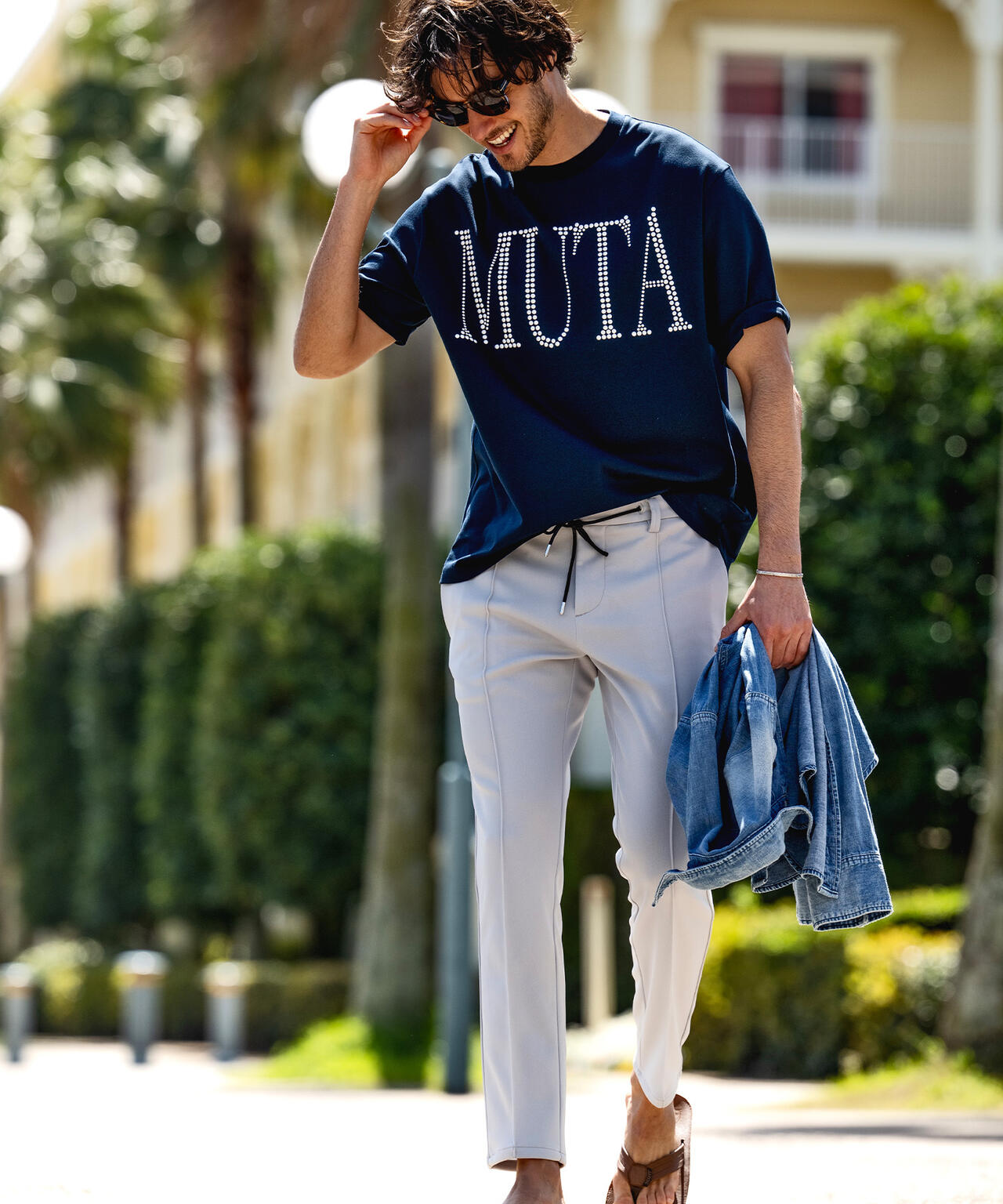 muta MARINE/ムータ マリン/別注メタルロゴ スムースTシャツ