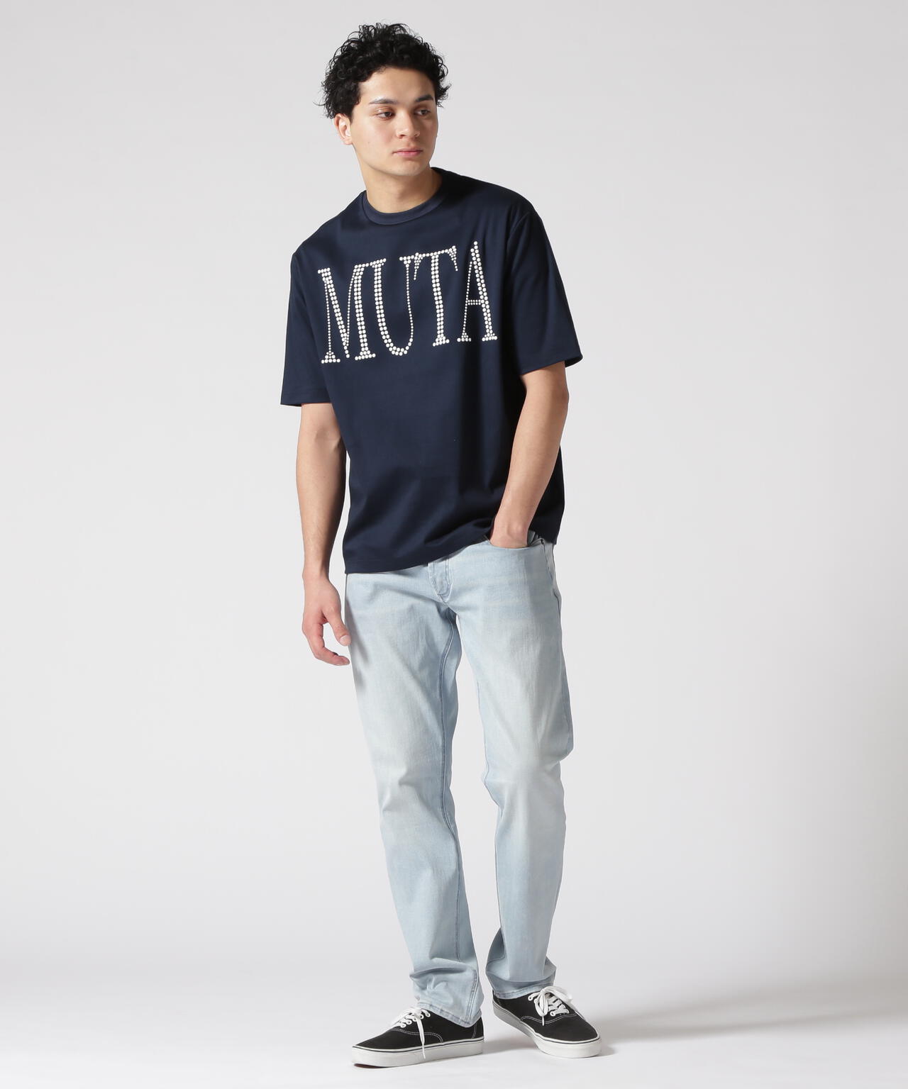 muta MARINE/ムータ マリン/別注メタルロゴ スムースTシャツ