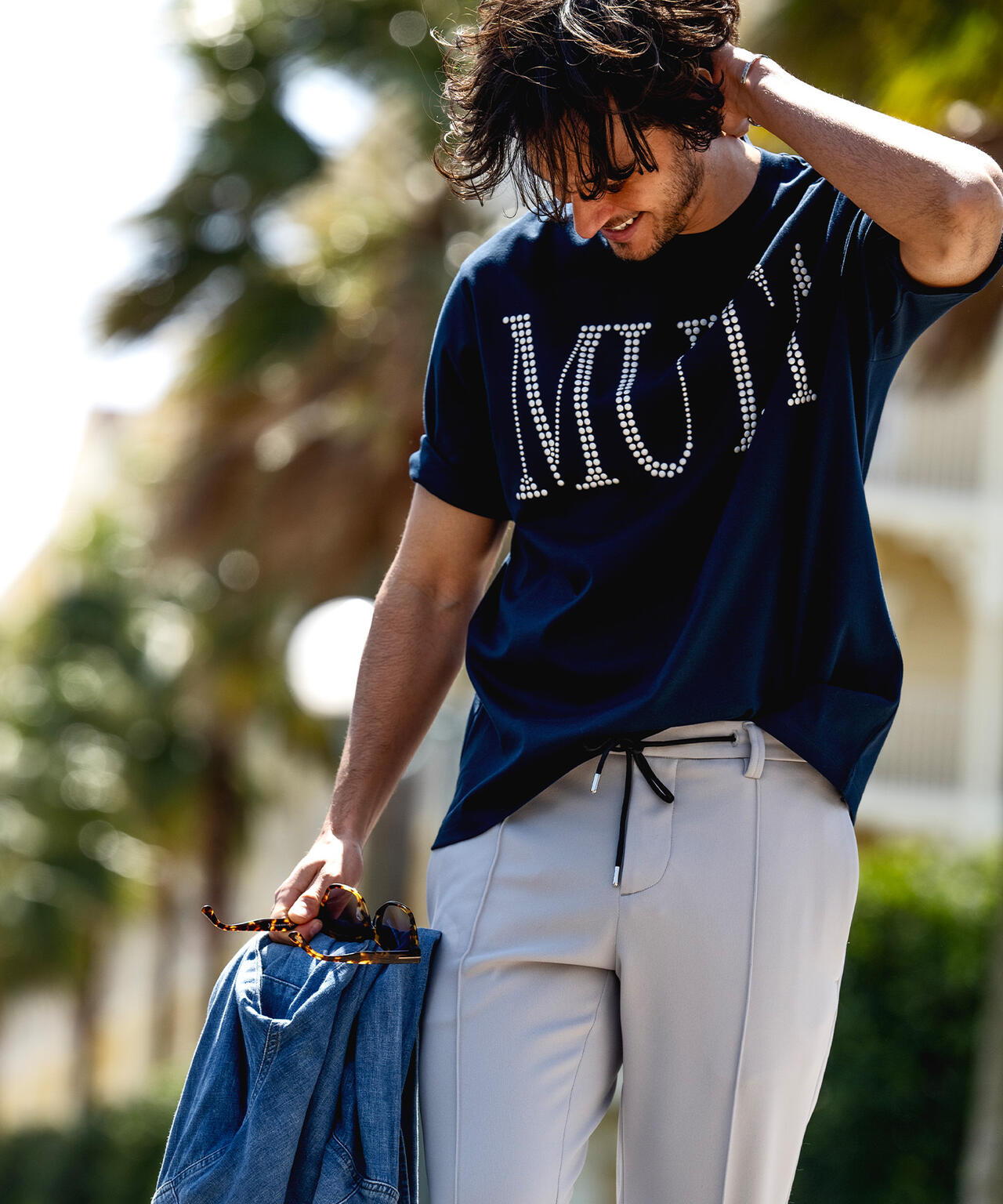 muta MARINE/ムータ マリン/別注メタルロゴ スムースTシャツ