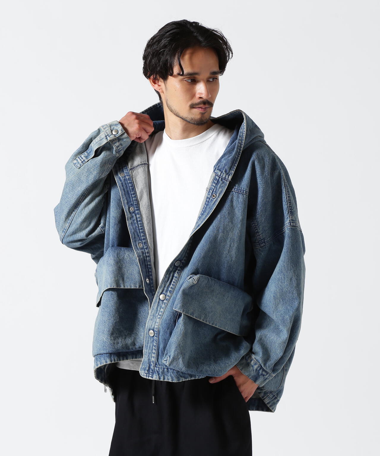 A.F ARTEFACT/エーエフ・アーティファクト/フーディーデニムブルゾン