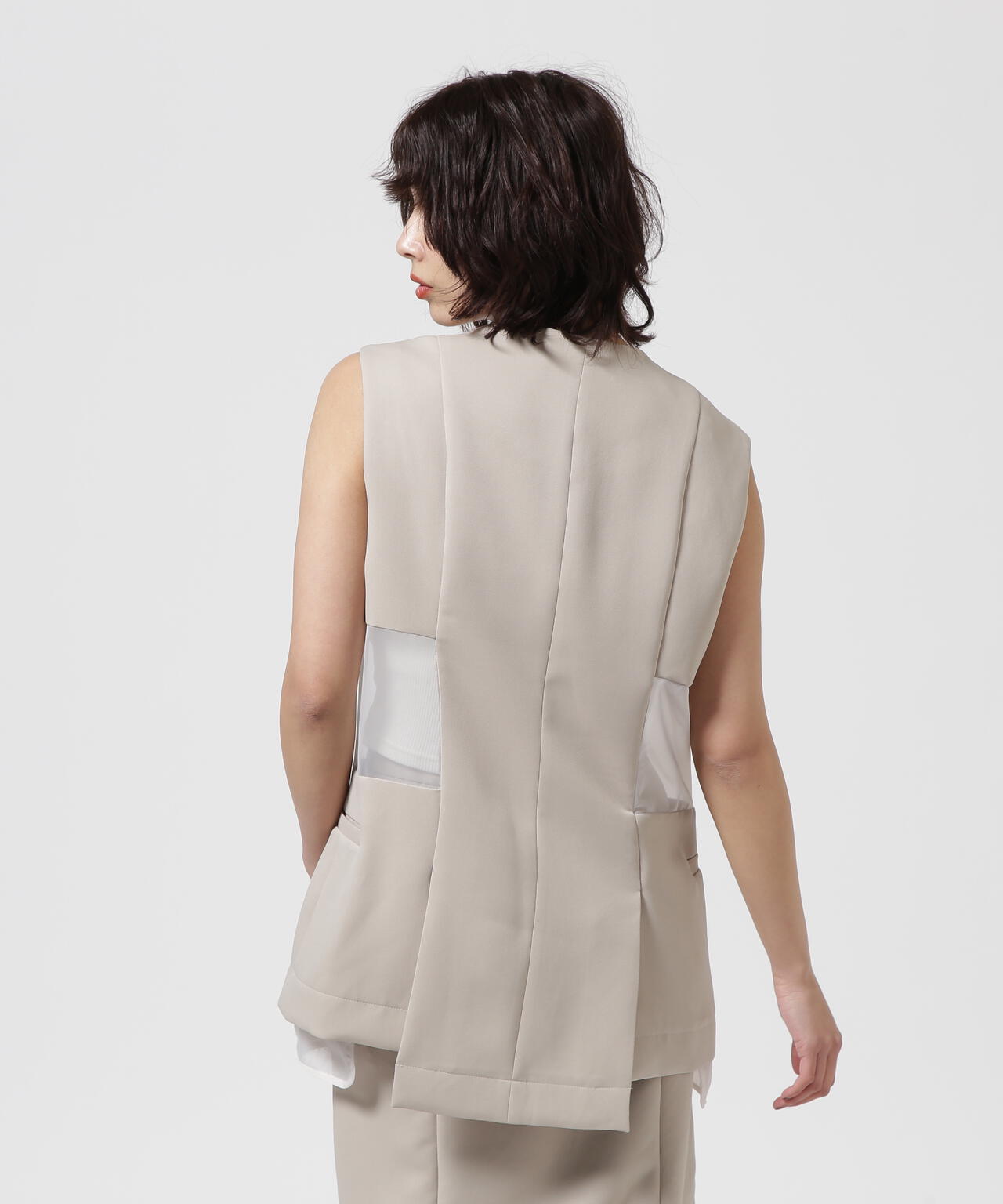 UN3D./アンスリード/SHEER LAYERED VEST/シアーレイヤードベスト