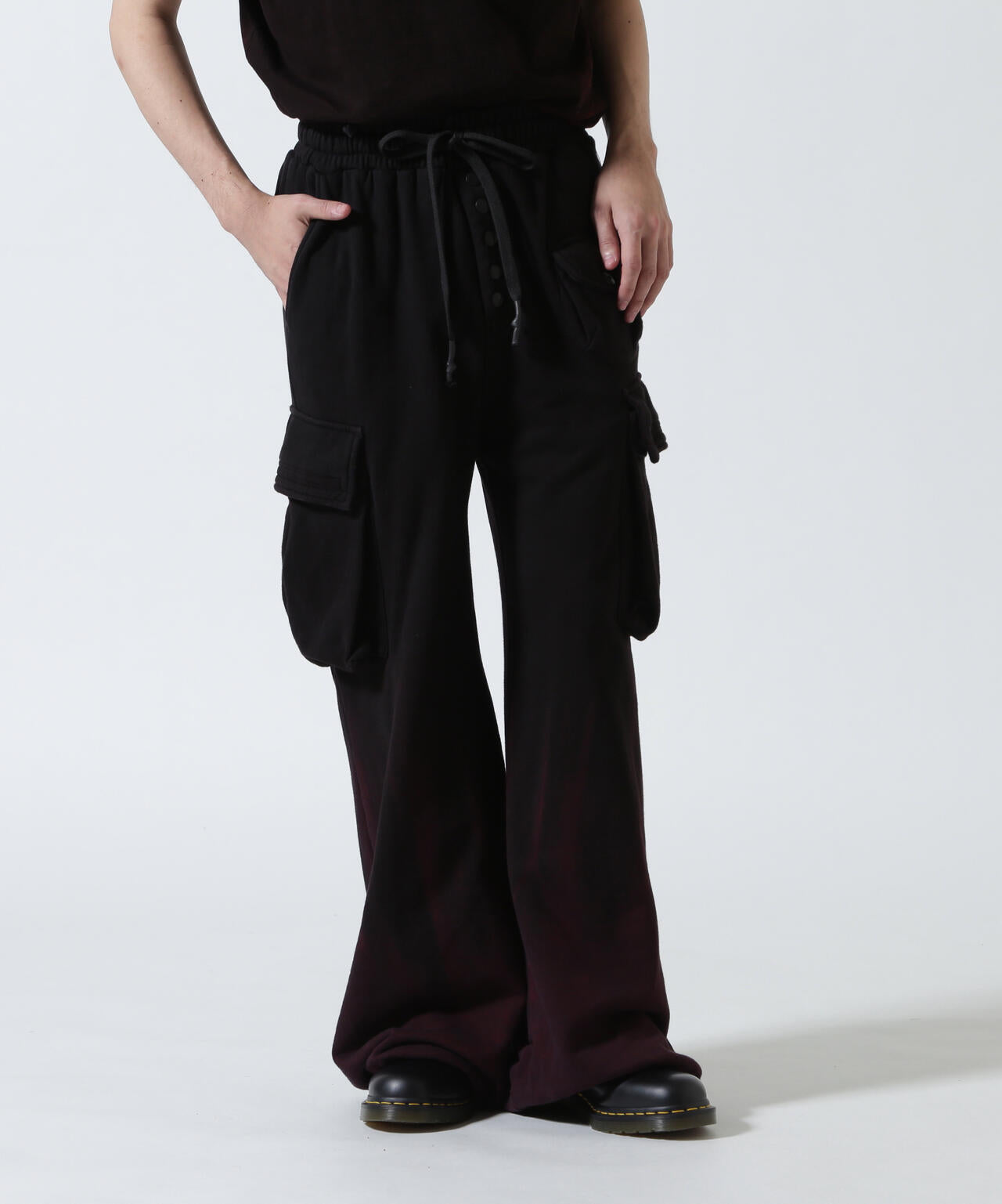 KMRii/ケムリ/White Flame Wide Sweat Pants