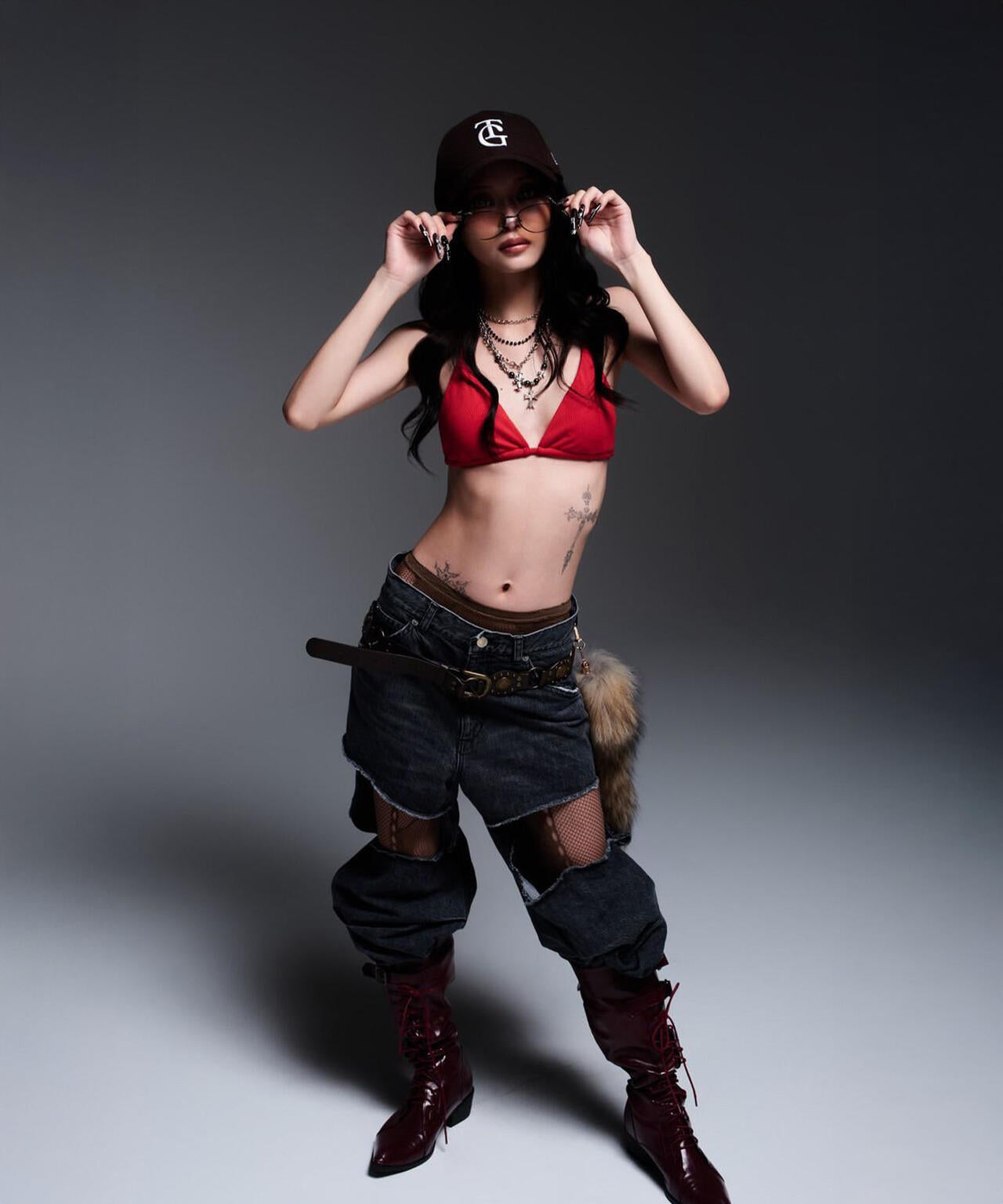 MITSUKI/ミツキ/DENIM CUT-OUT PANTS