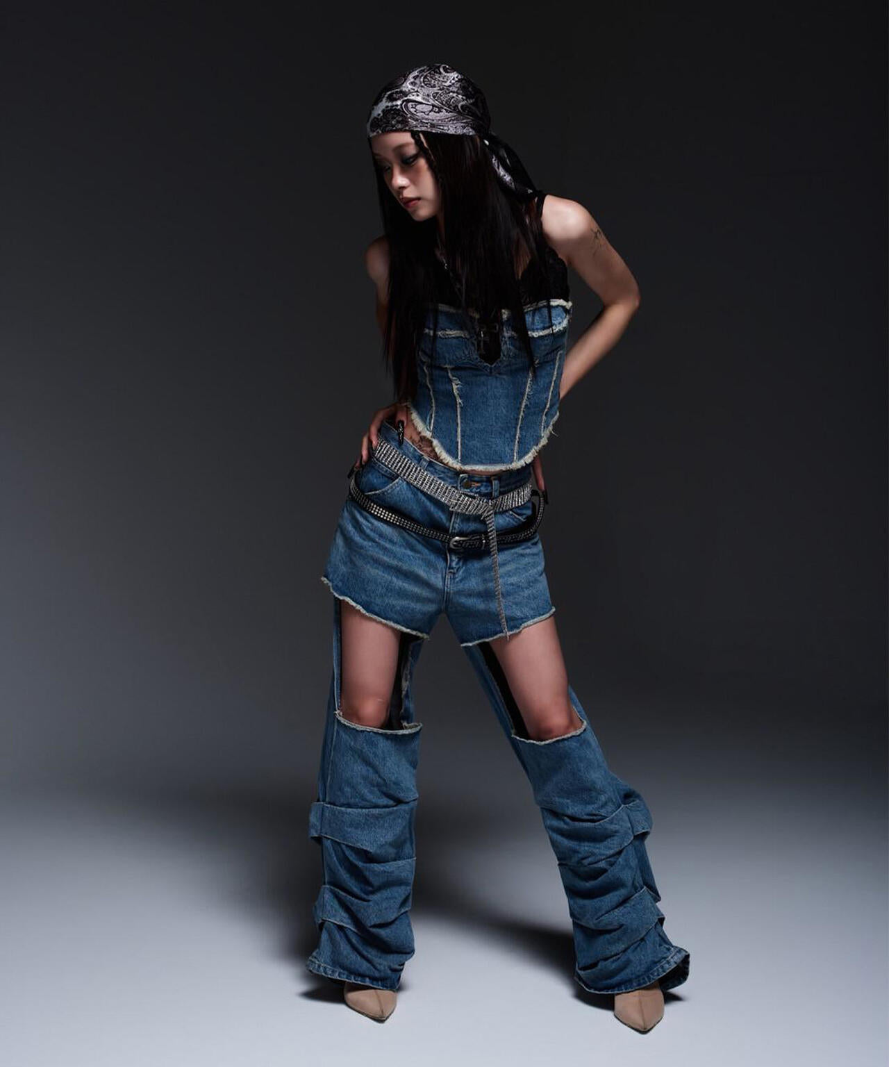 MITSUKI/ミツキ/DENIM CUT-OUT PANTS