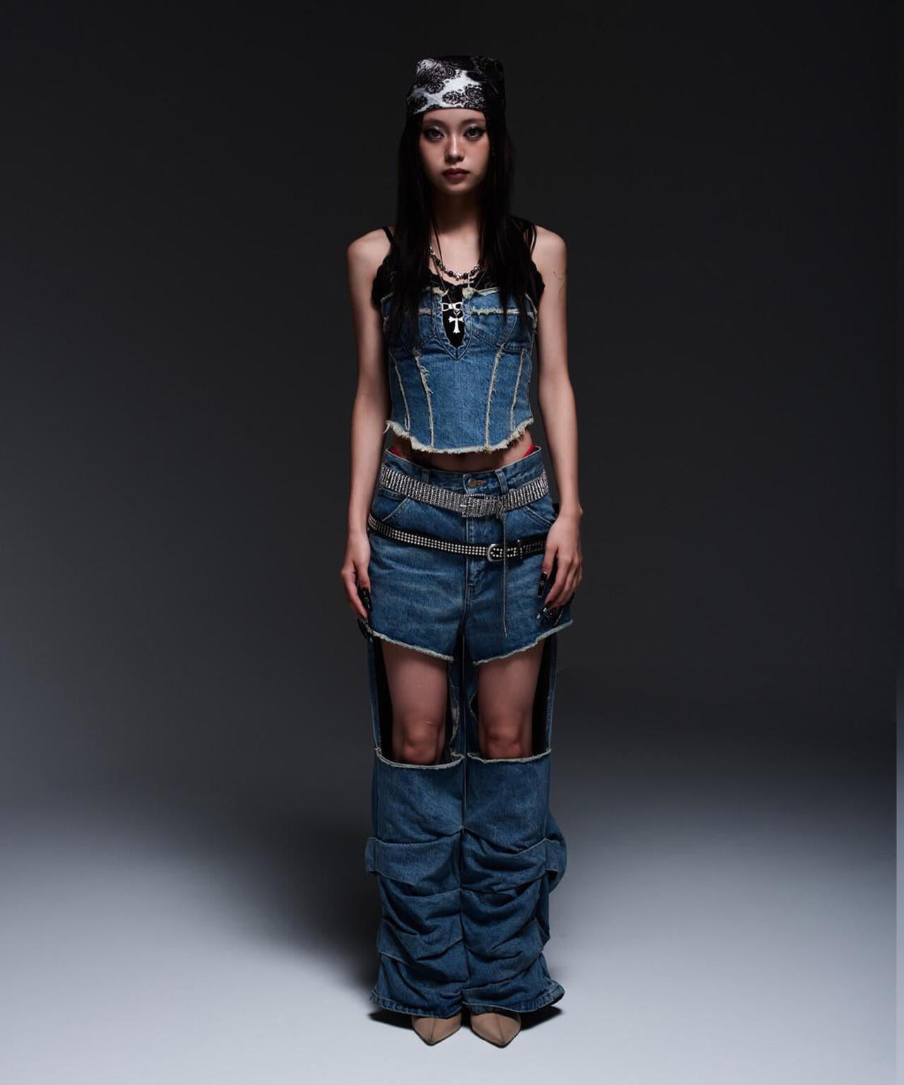 MITSUKI/ミツキ/DENIM CUT-OUT PANTS