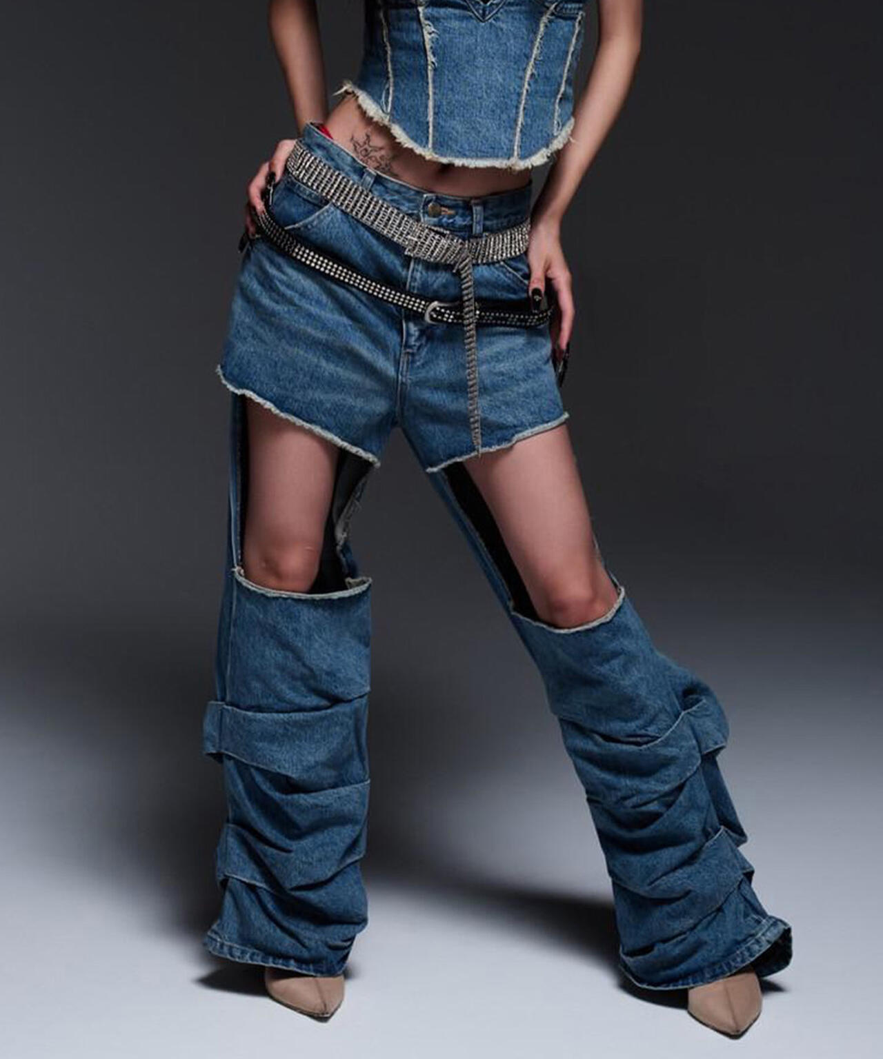 MITSUKI/ミツキ/DENIM CUT-OUT PANTS