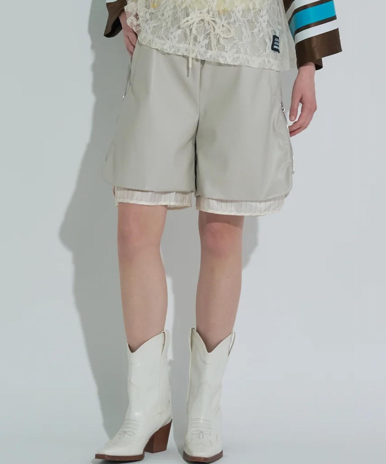 ANNA SUI NYC/アナ スイ エヌワイシー/レザーハーフパンツ