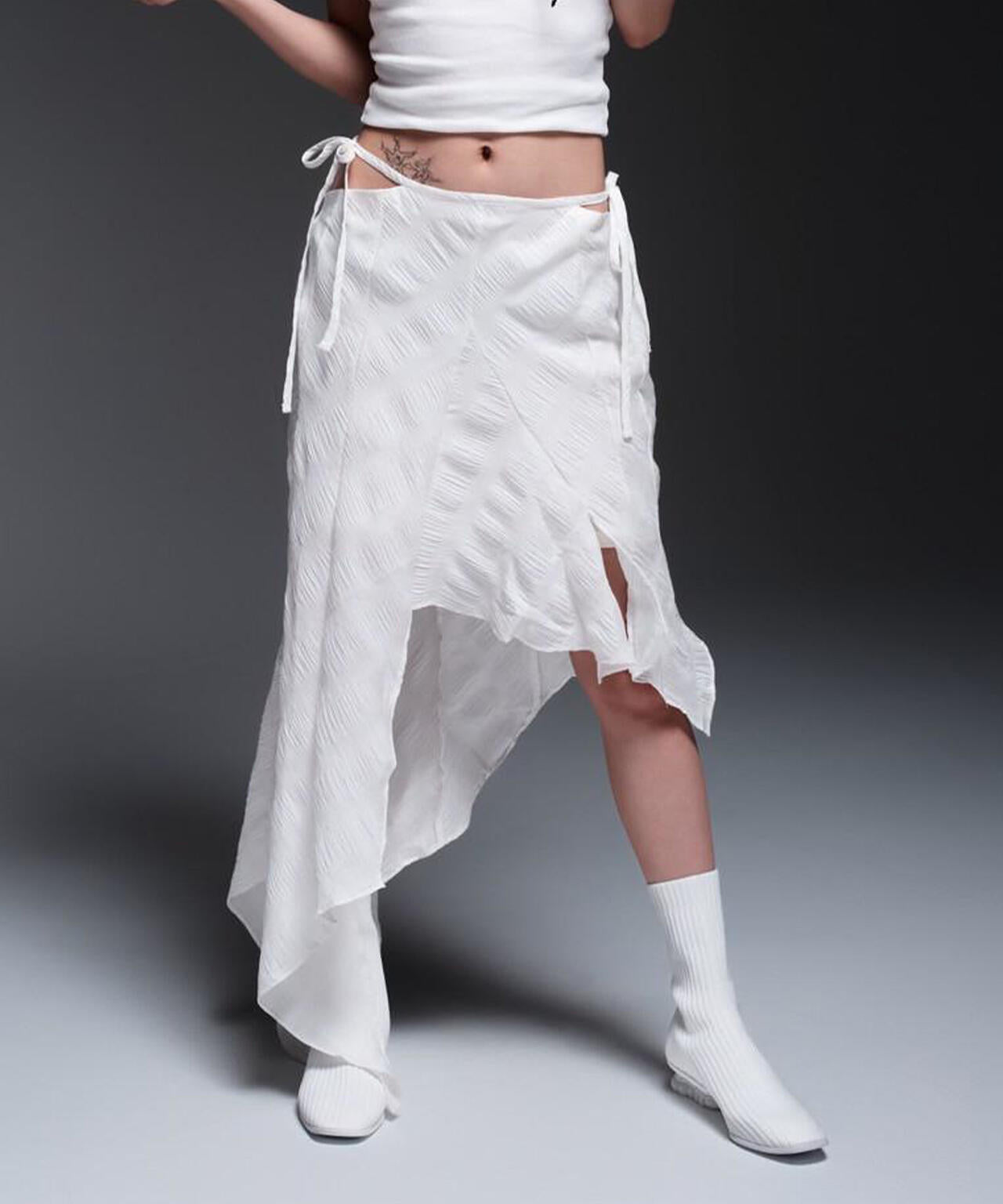 MITSUKI/ミツキ/CHECK ASYMME SKIRT