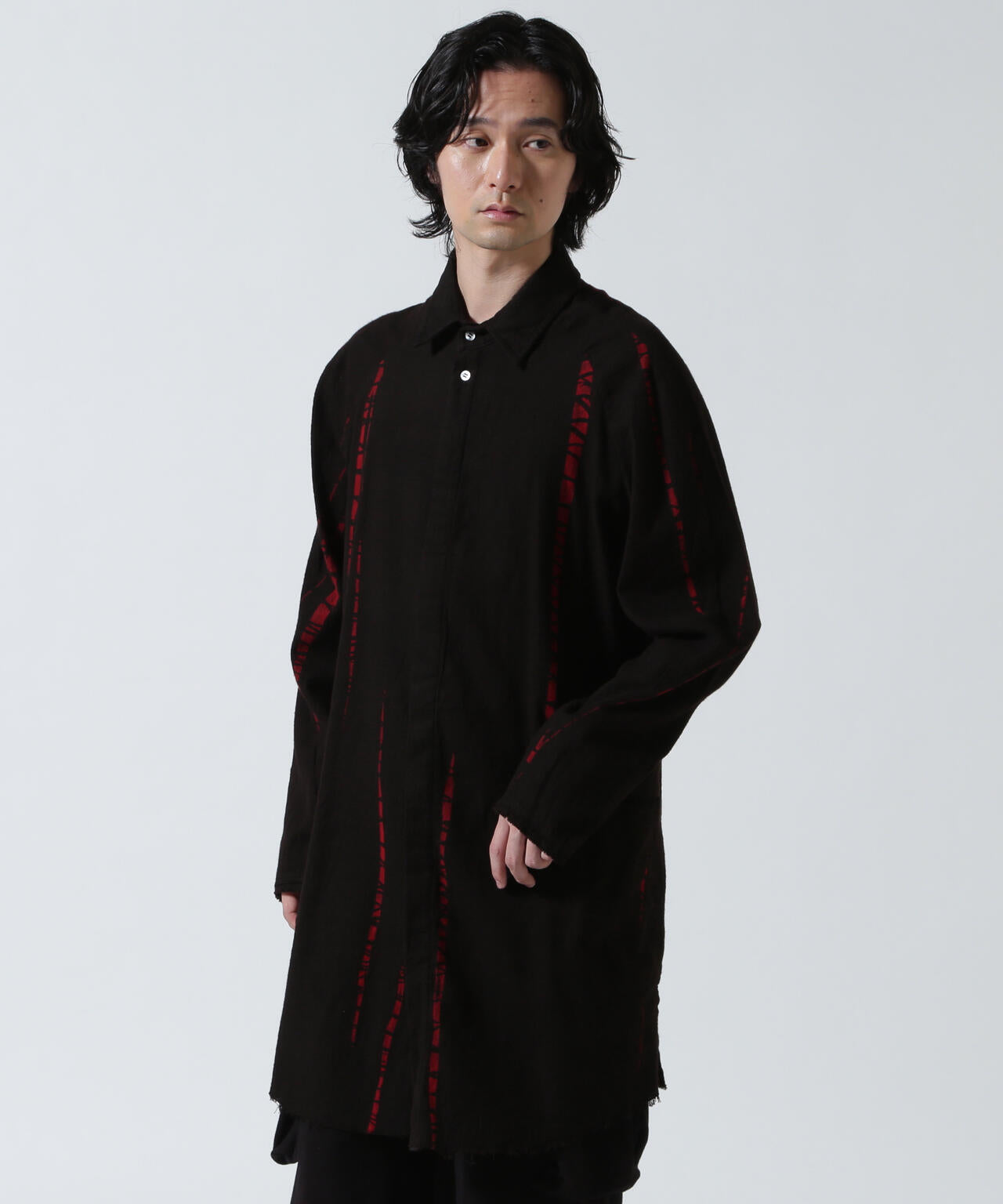 KMRii/ケムリ/Shadow Vine Long Flannel Shirt