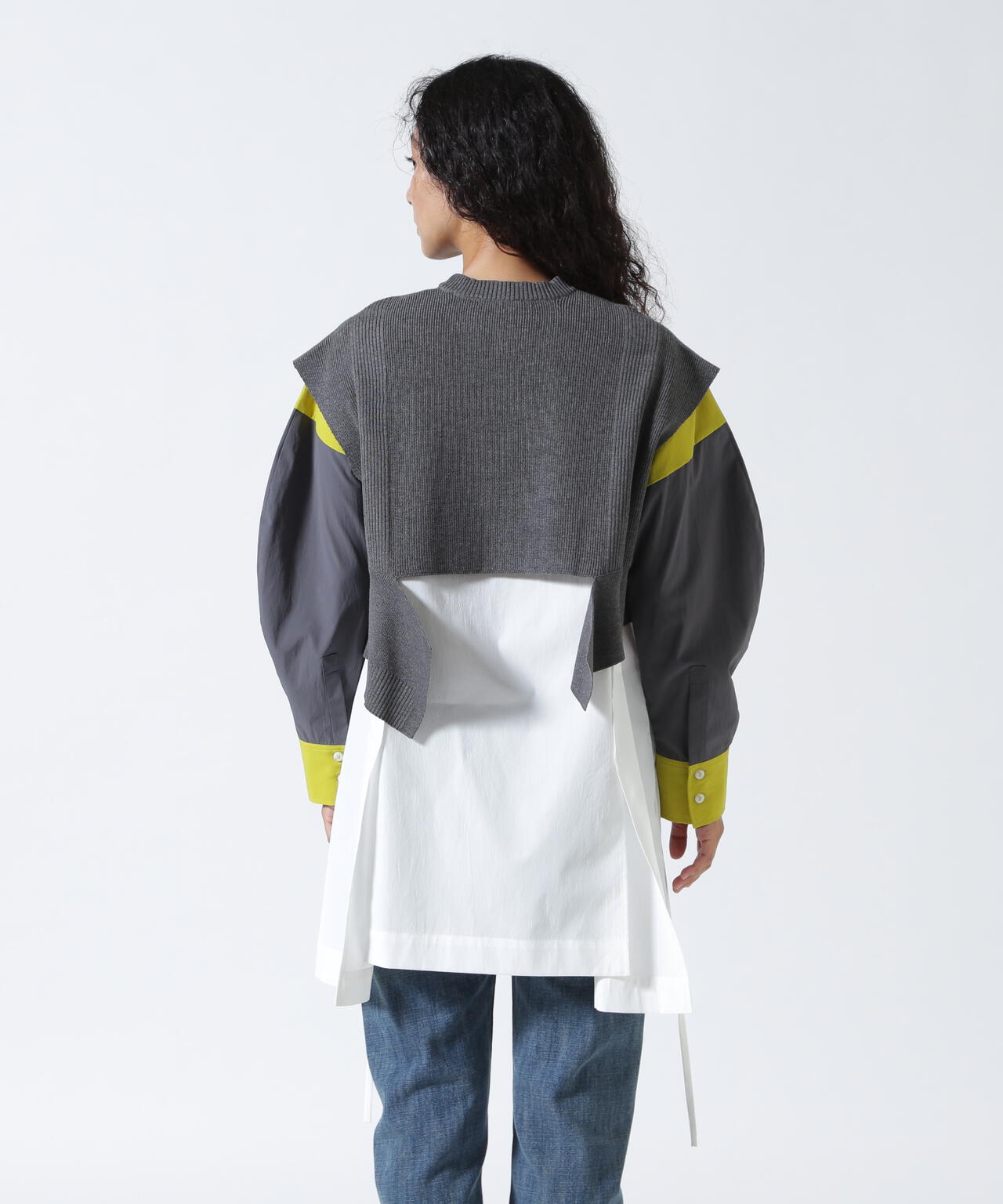 UN3D./アンスリード/KNIT VEST DOCKING SHIRT/ニットベストドッキングシャツ