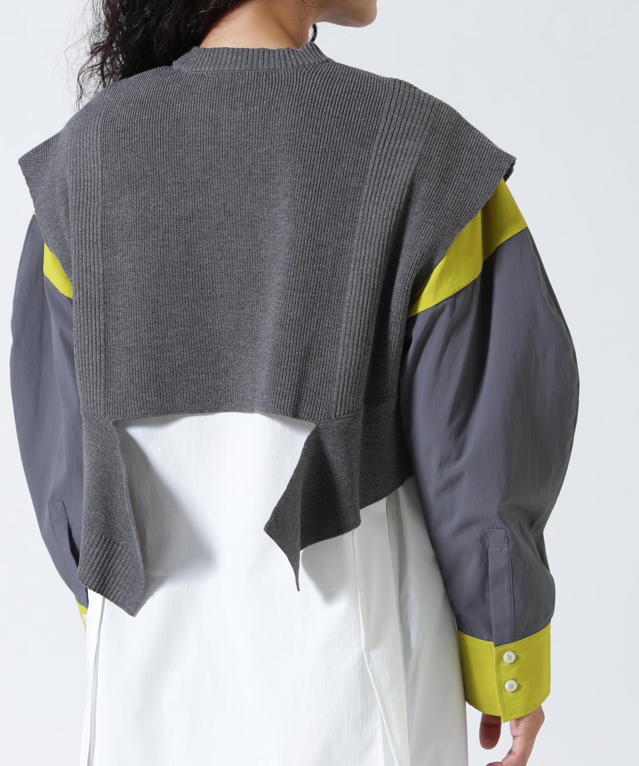 UN3D./アンスリード/KNIT VEST DOCKING SHIRT/ニットベストドッキングシャツ