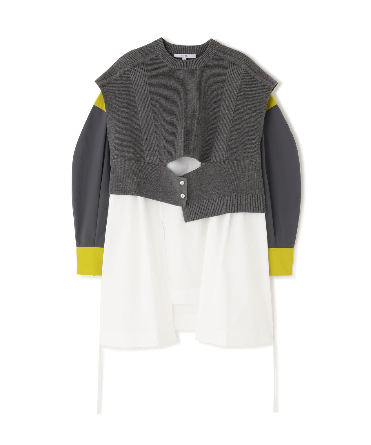 UN3D./アンスリード/KNIT VEST DOCKING SHIRT/ニットベストドッキングシャツ