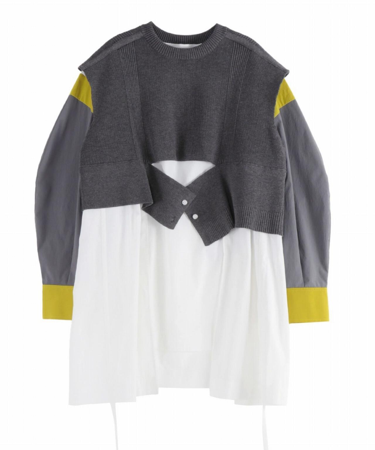 UN3D./アンスリード/KNIT VEST DOCKING SHIRT/ニットベストドッキングシャツ