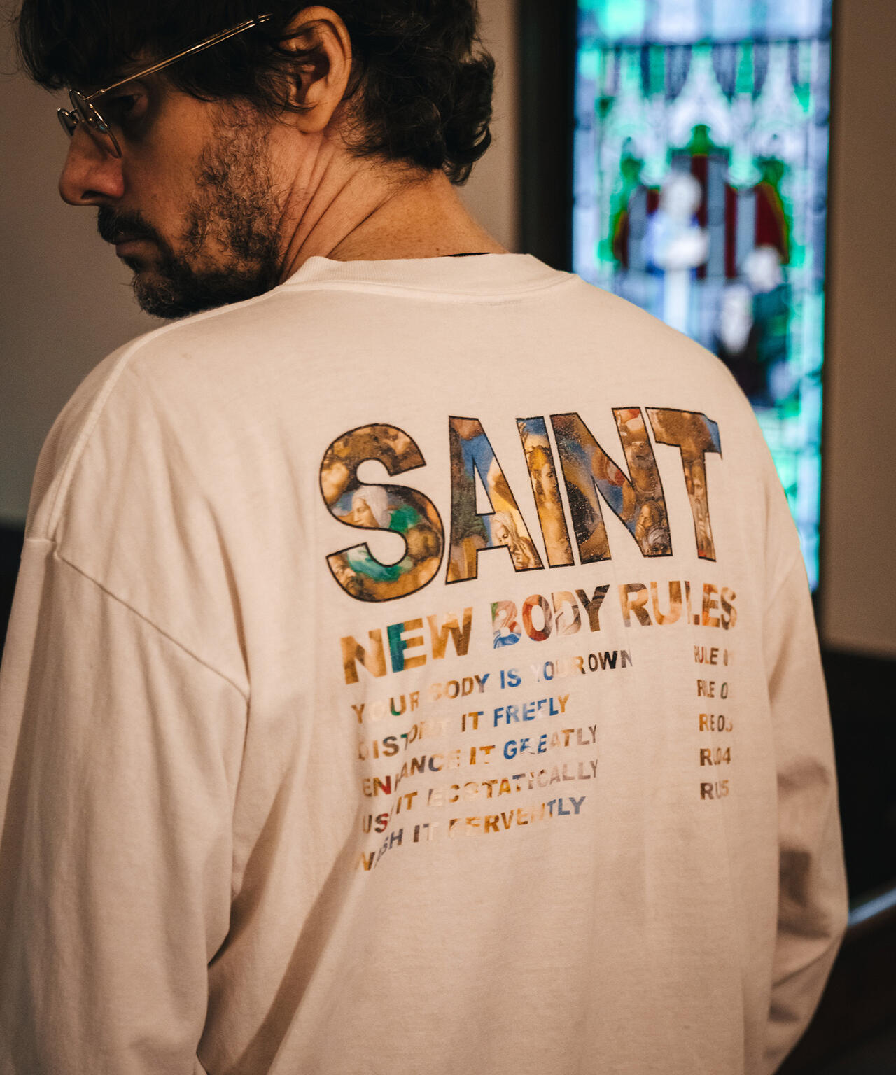 SAINT MICHAEL/セントマイケル/LS TEE/NEW BODY RULES/WHITE
