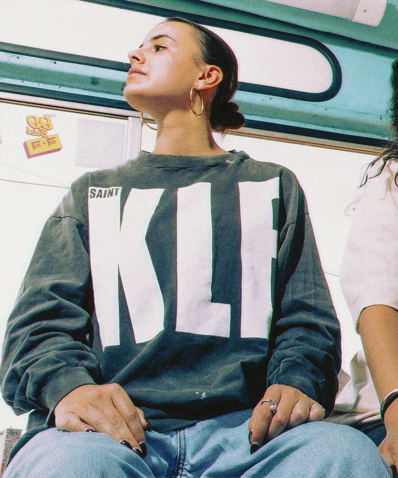 SAINT MICHAEL/セントマイケル/KLF_LS TEE/WHITE KLF BLACK