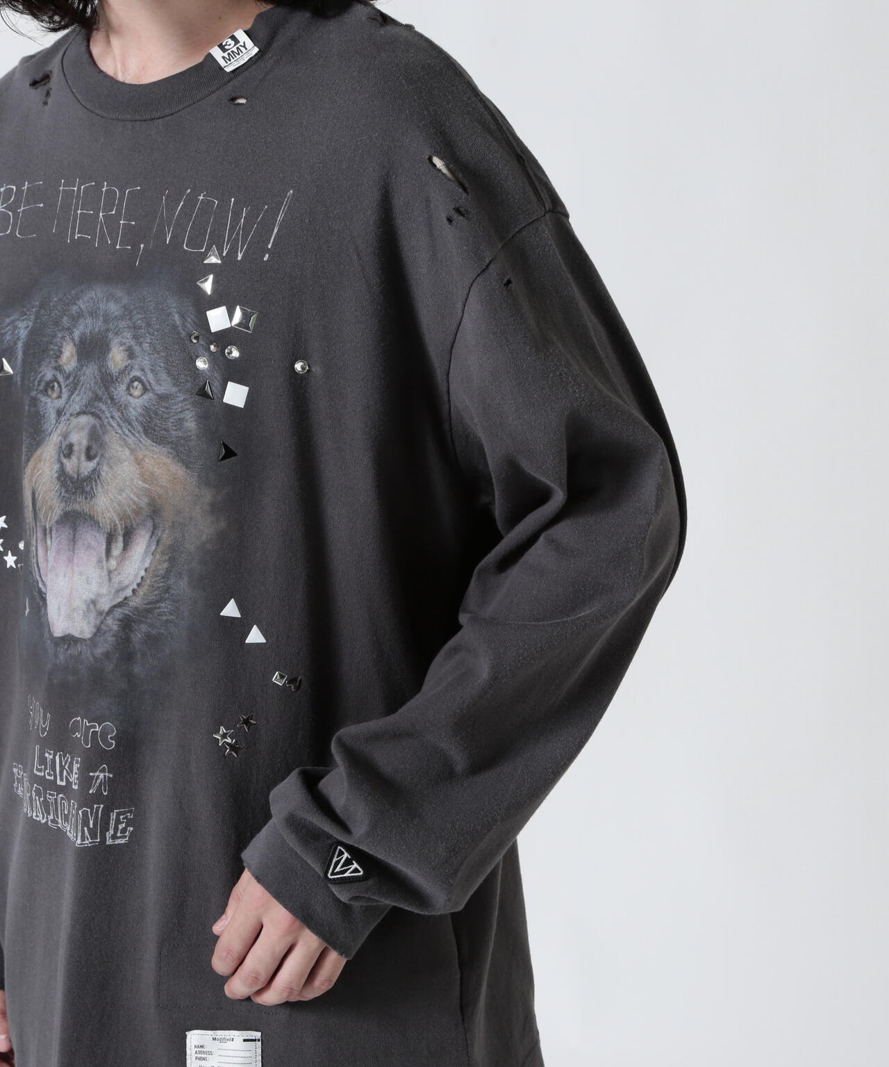 Maison MIHARAYASUHIRO/メゾン ミハラヤスヒロ/EMBELLISHED DISTRESSED L/S TEE