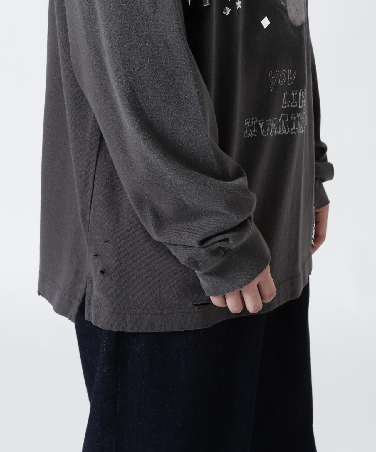 Maison MIHARAYASUHIRO/メゾン ミハラヤスヒロ/EMBELLISHED DISTRESSED L/S TEE