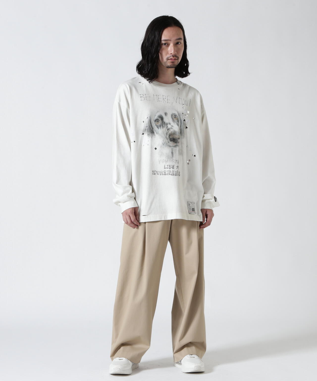 Maison MIHARAYASUHIRO/メゾン ミハラヤスヒロ/EMBELLISHED DISTRESSED L/S TEE