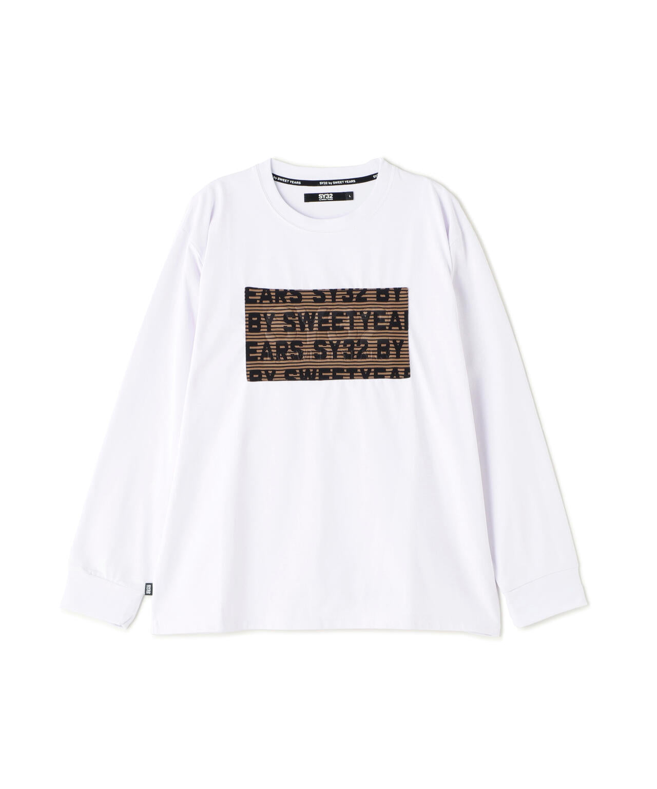 SY32 by SWEET YEARS /JACQUARD EMBOSS LOGO L/S T