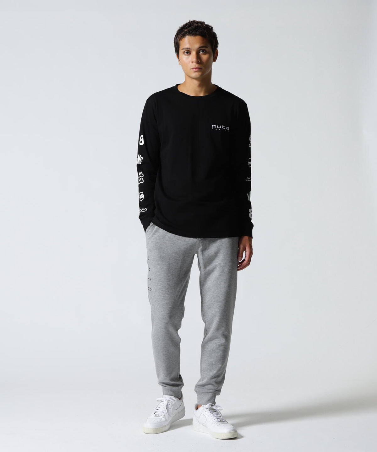 muta MARINE/ムータ マリン/別注Sleeve Print LS Tee