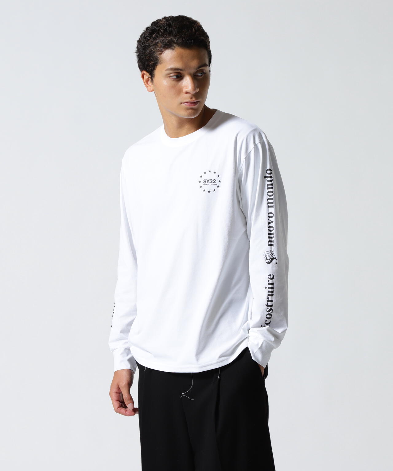 SY32 by SWEET YEARS/SLEEVE MESSAGE L/S TEE