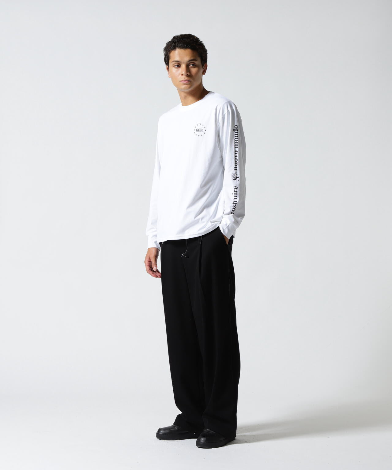 SY32 by SWEET YEARS/SLEEVE MESSAGE L/S TEE