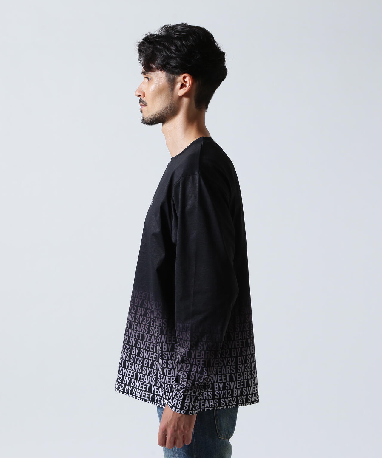 SY32 by SWEET YEARS/GRADATION LOGO L/S TEE